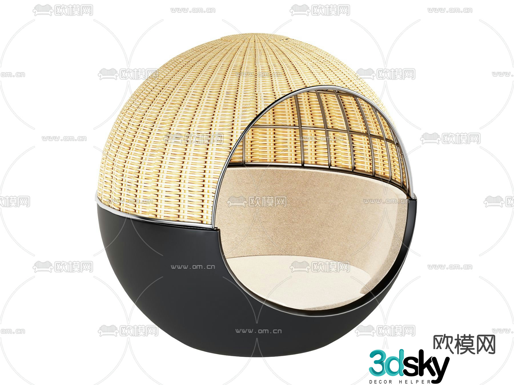 outdoor bed round bed 3d model