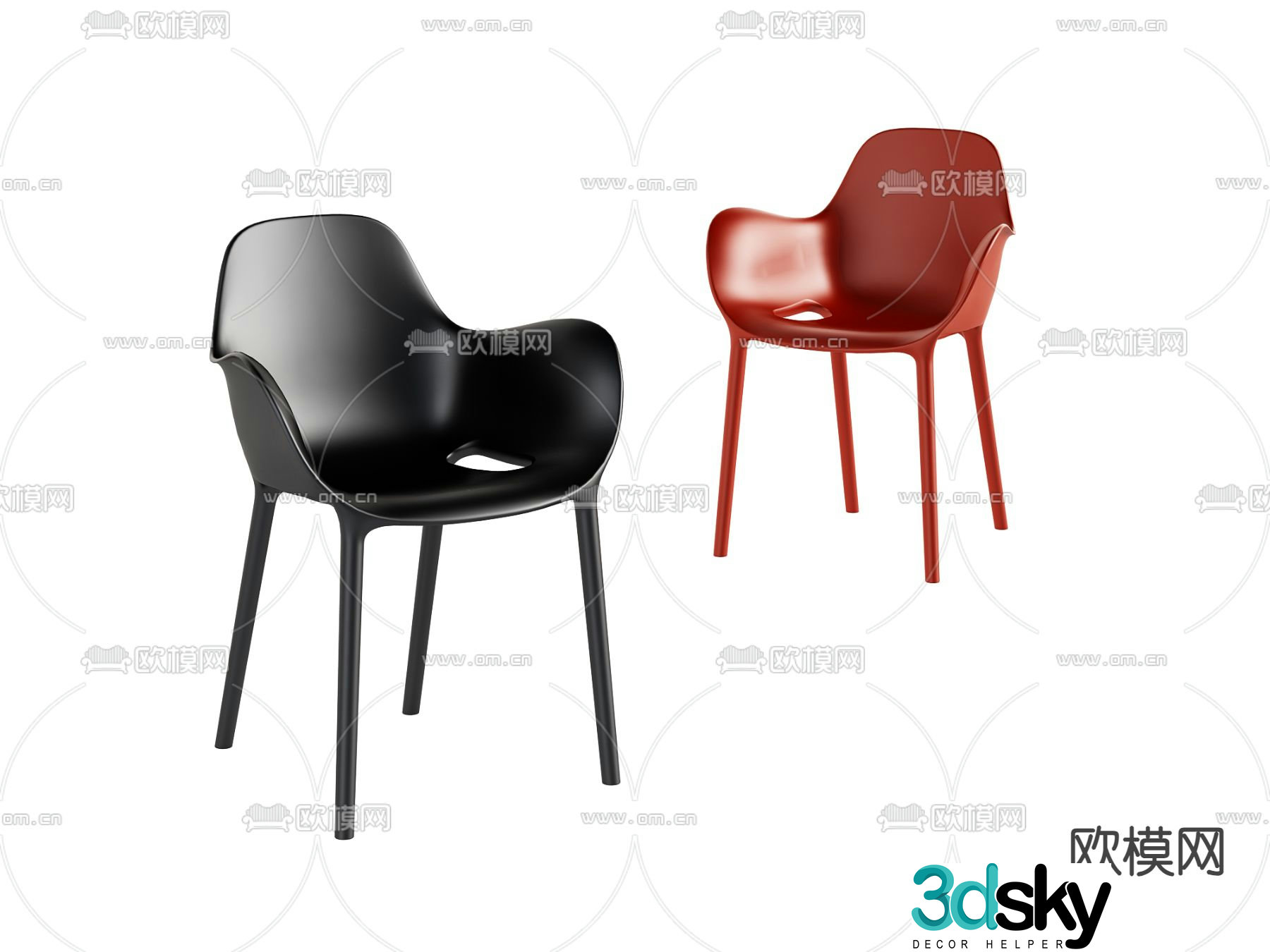 Simple chair dining chair 3d model