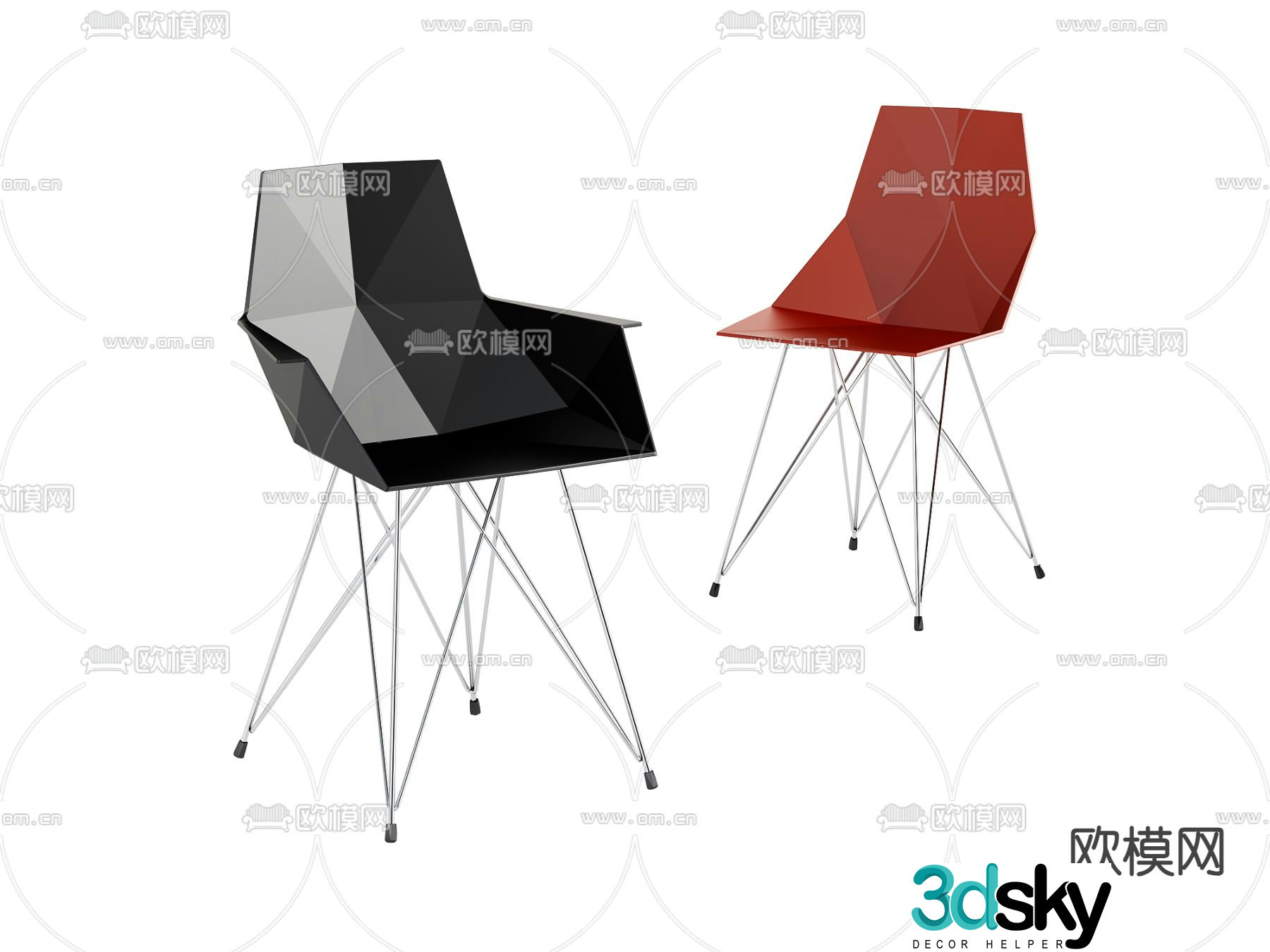 Simple chair dining chair 3d model