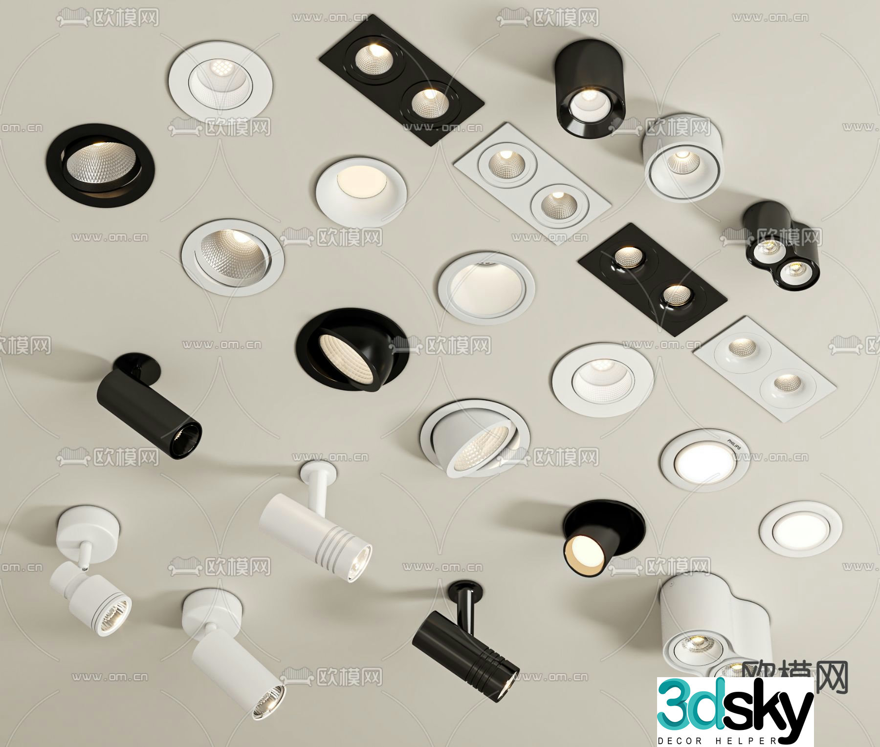 Simple downlight spotlight 3d model