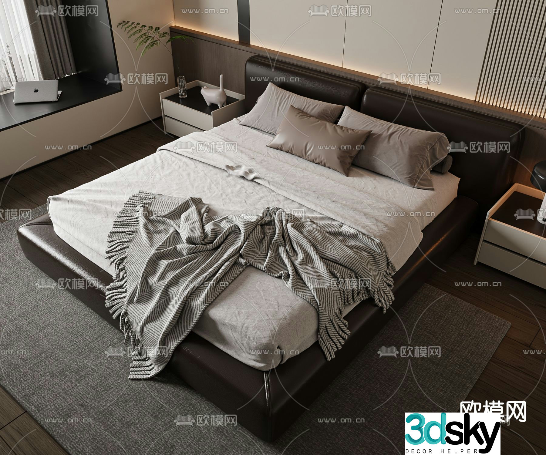 Double bed 3d model