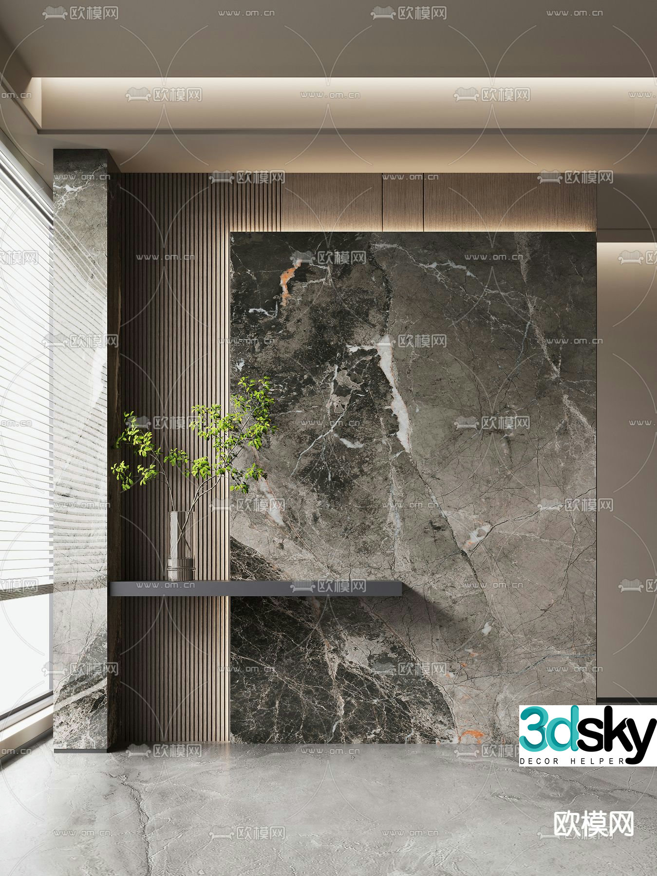 Marble entrance 3d model