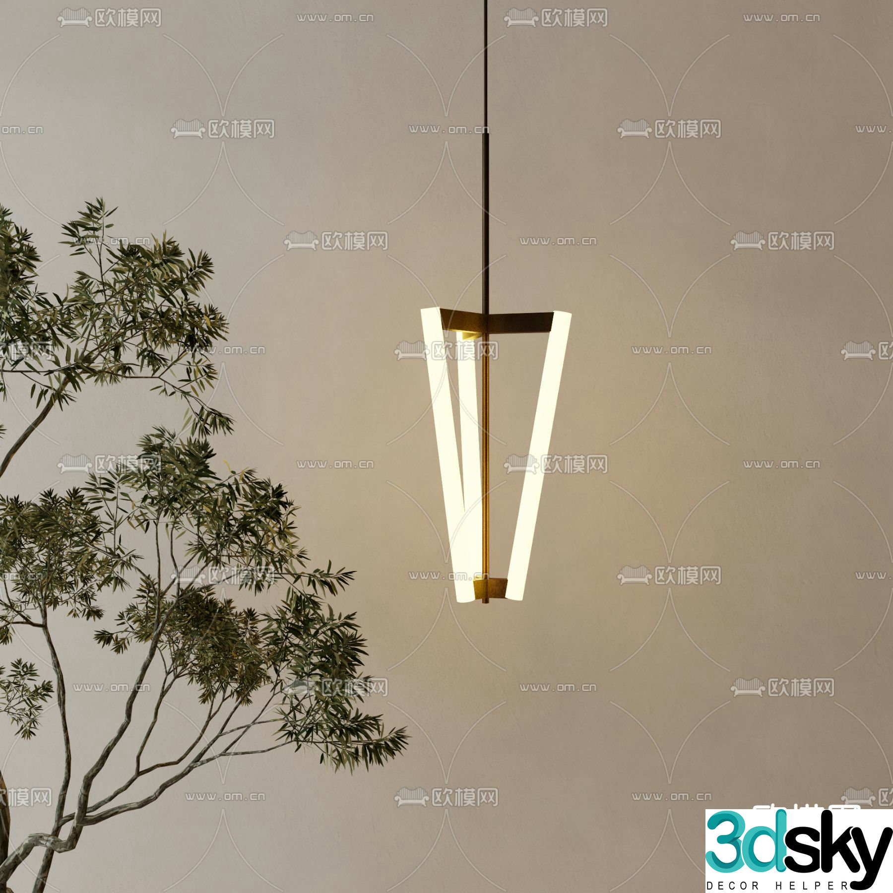 Bedside small chandelier 3d model