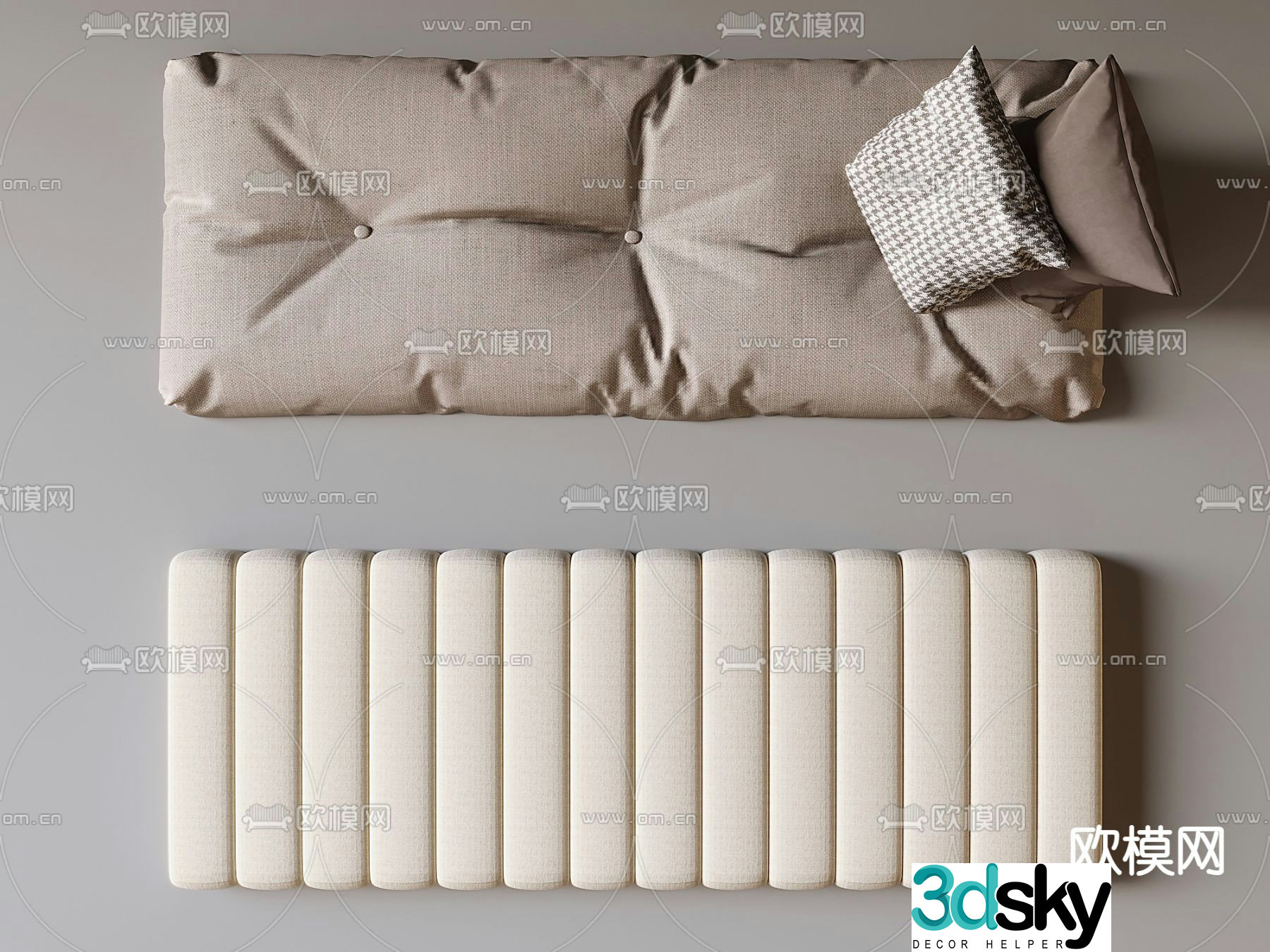 Bay window cushion seat cushion tatami mat sofa cushion 3d model