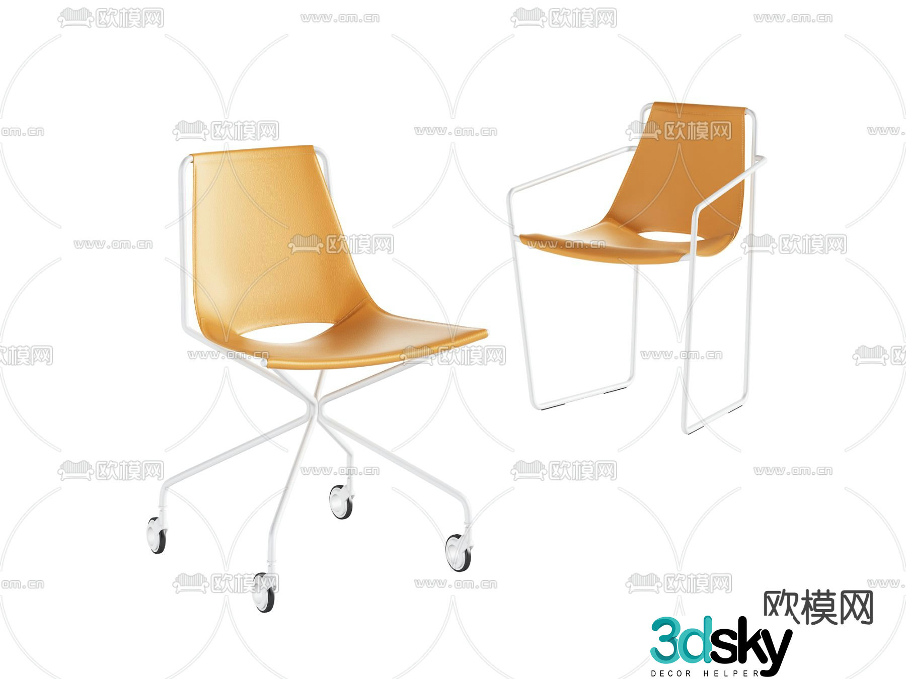 Simple chair class chair office chair 3d model