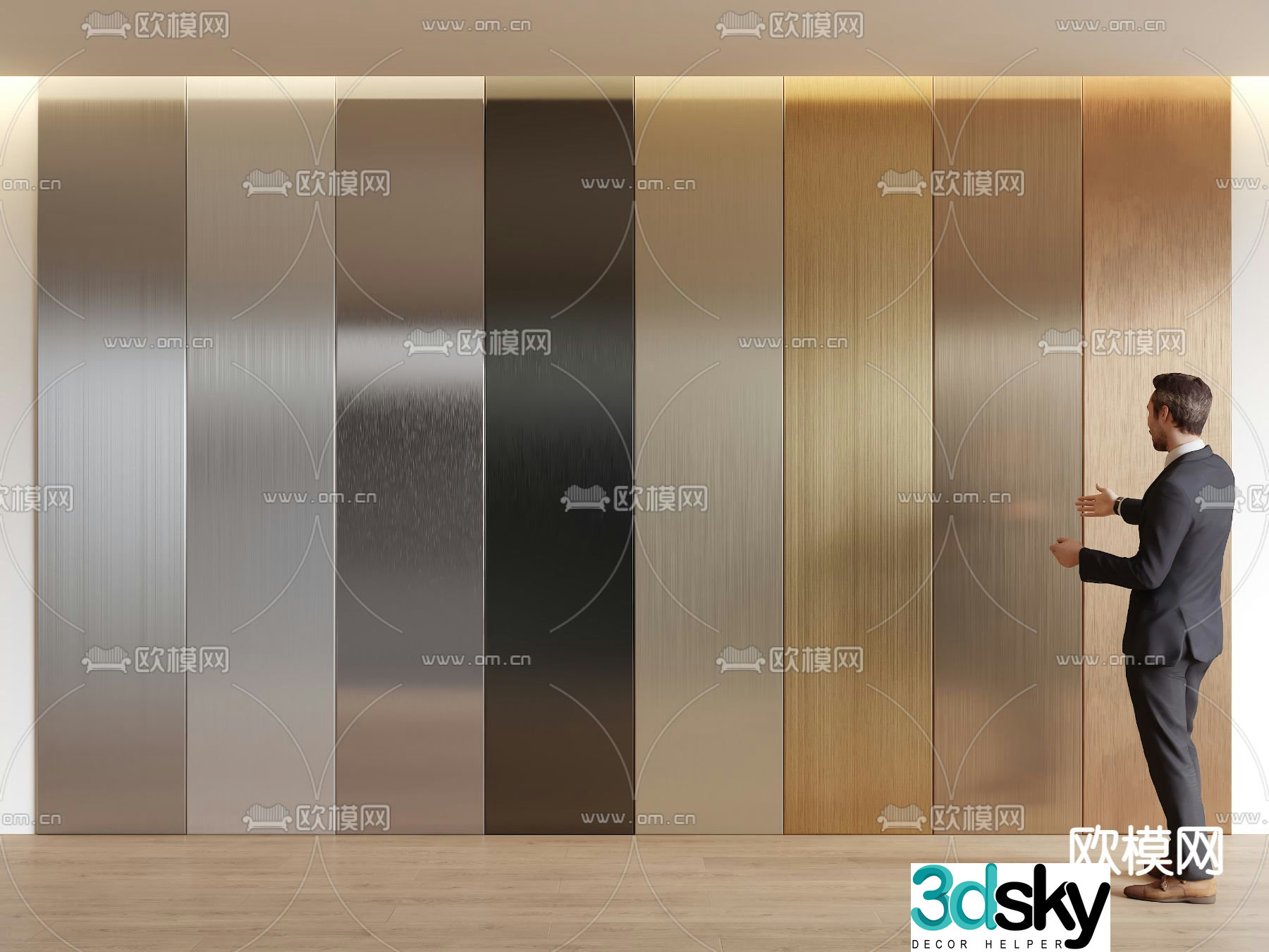 Wall panel Wood veneer Wall skirt 3d model