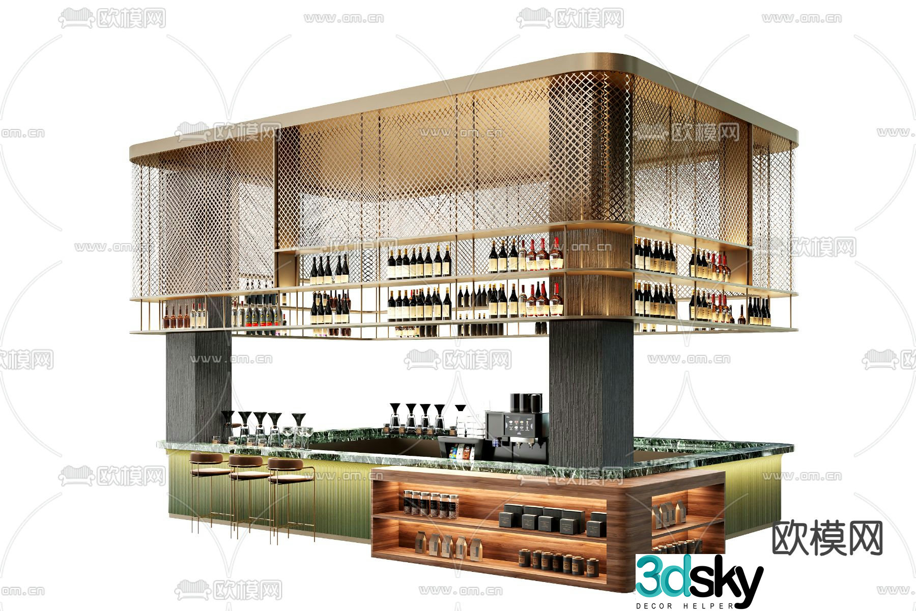 bar bar 3d model