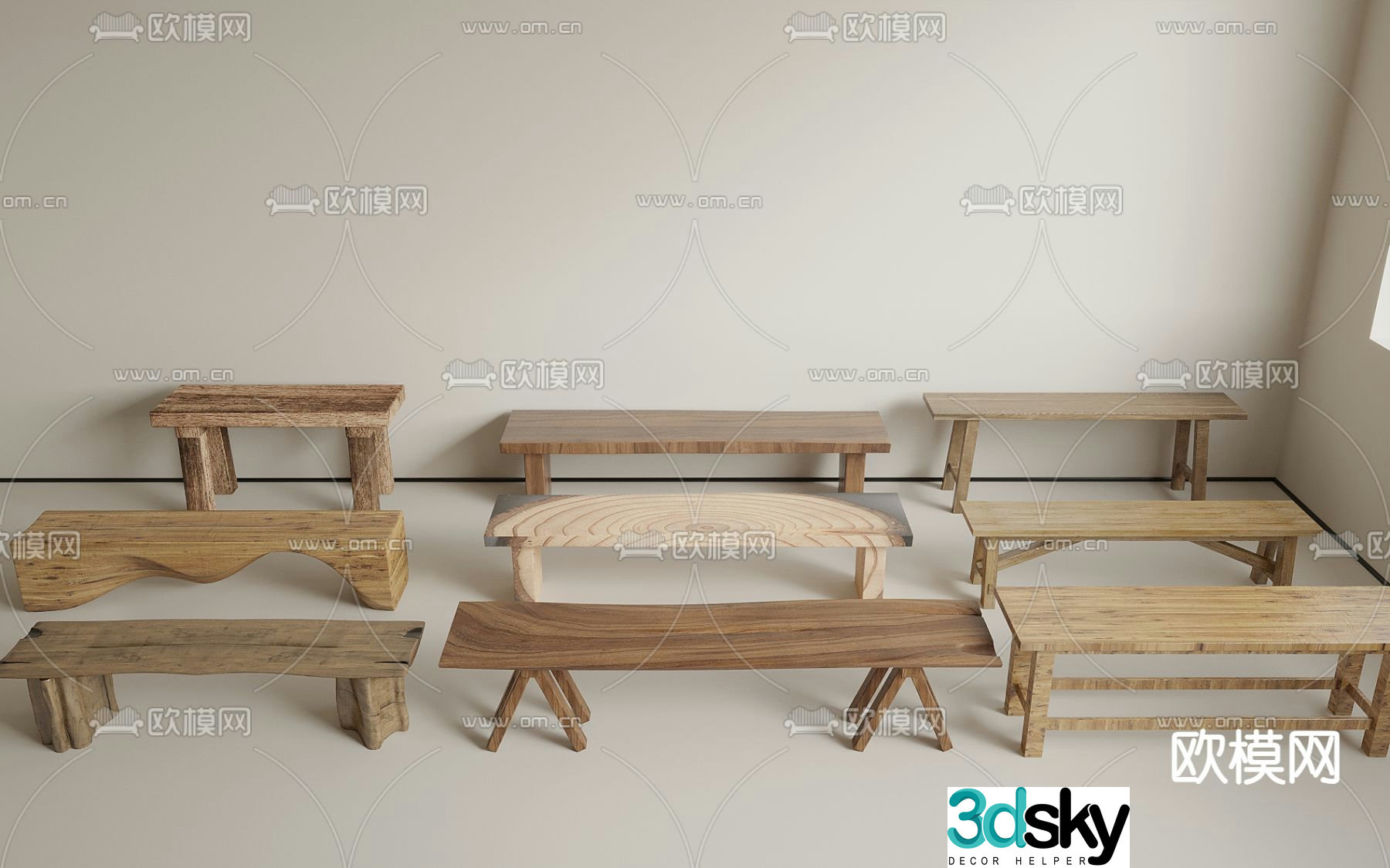 New Chinese wooden bench shoe bench bench bench bench 3d model