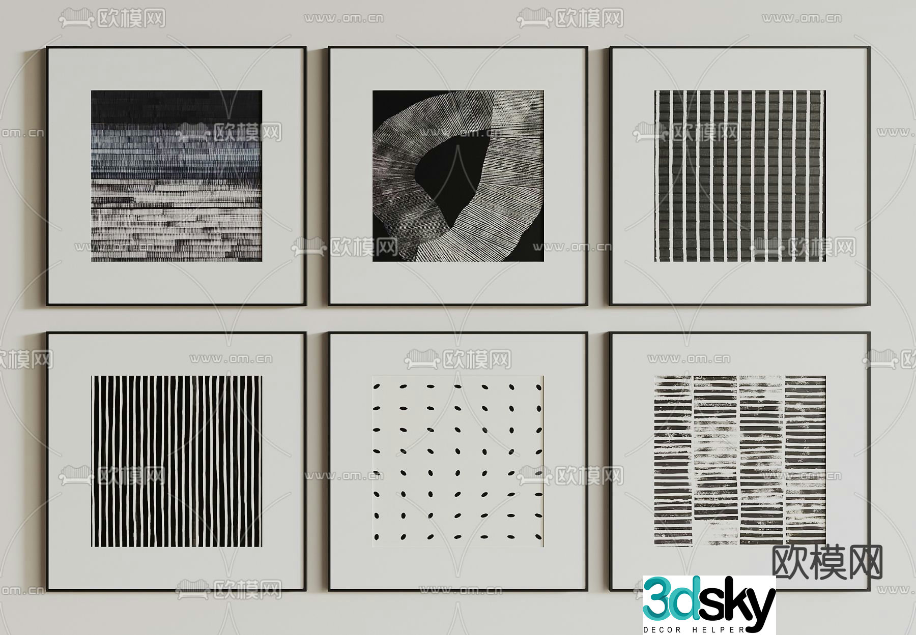 Hanging paintings decorative paintings 3D model