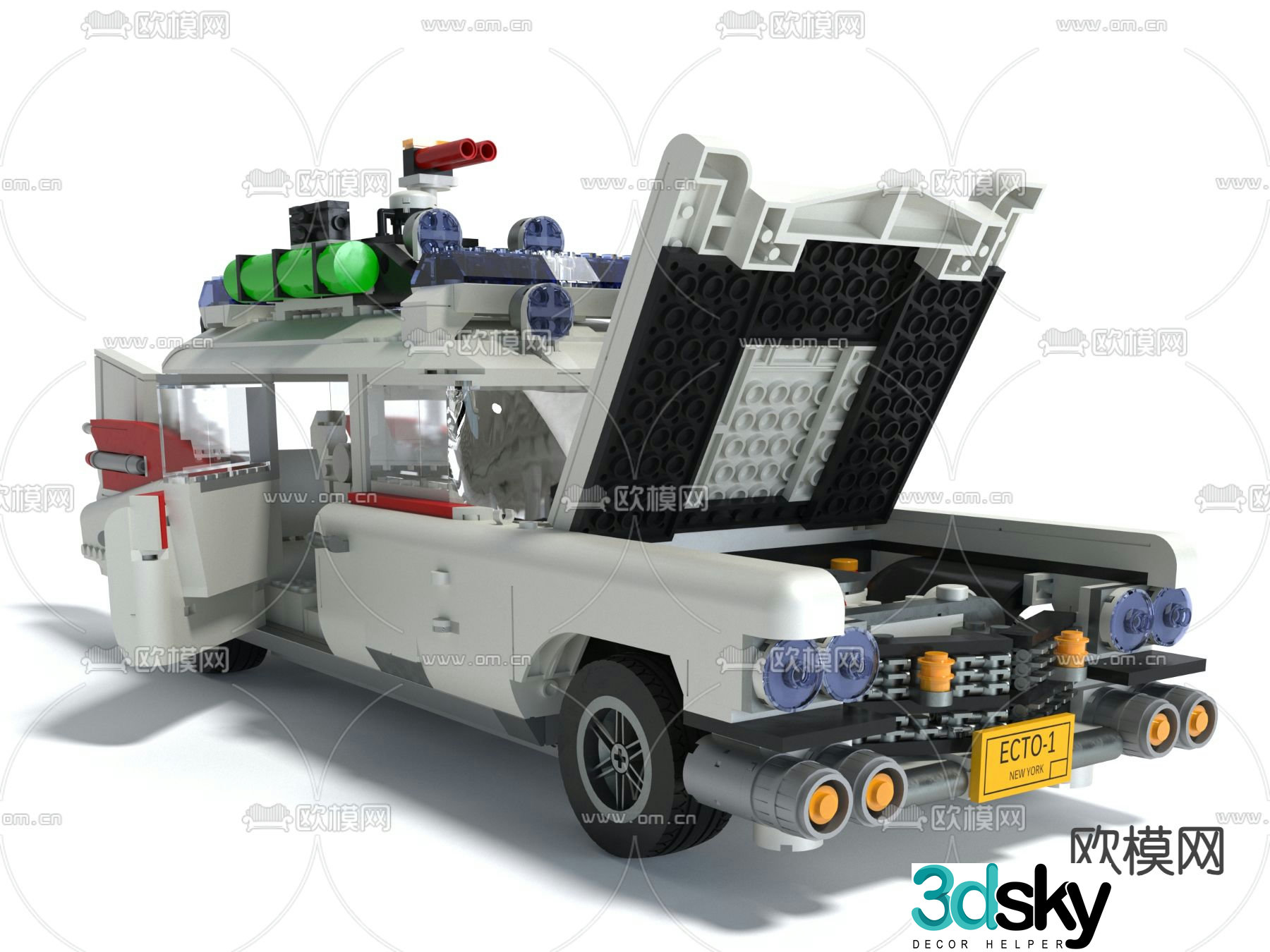 Toy car building block racing 3d model