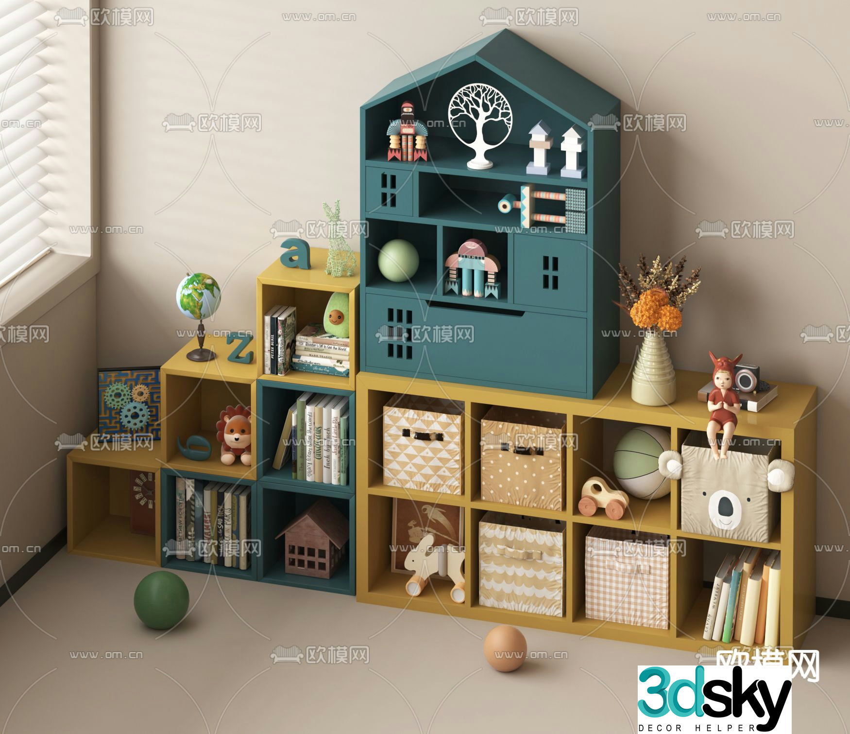 Children’s cabinet shelf 3d model