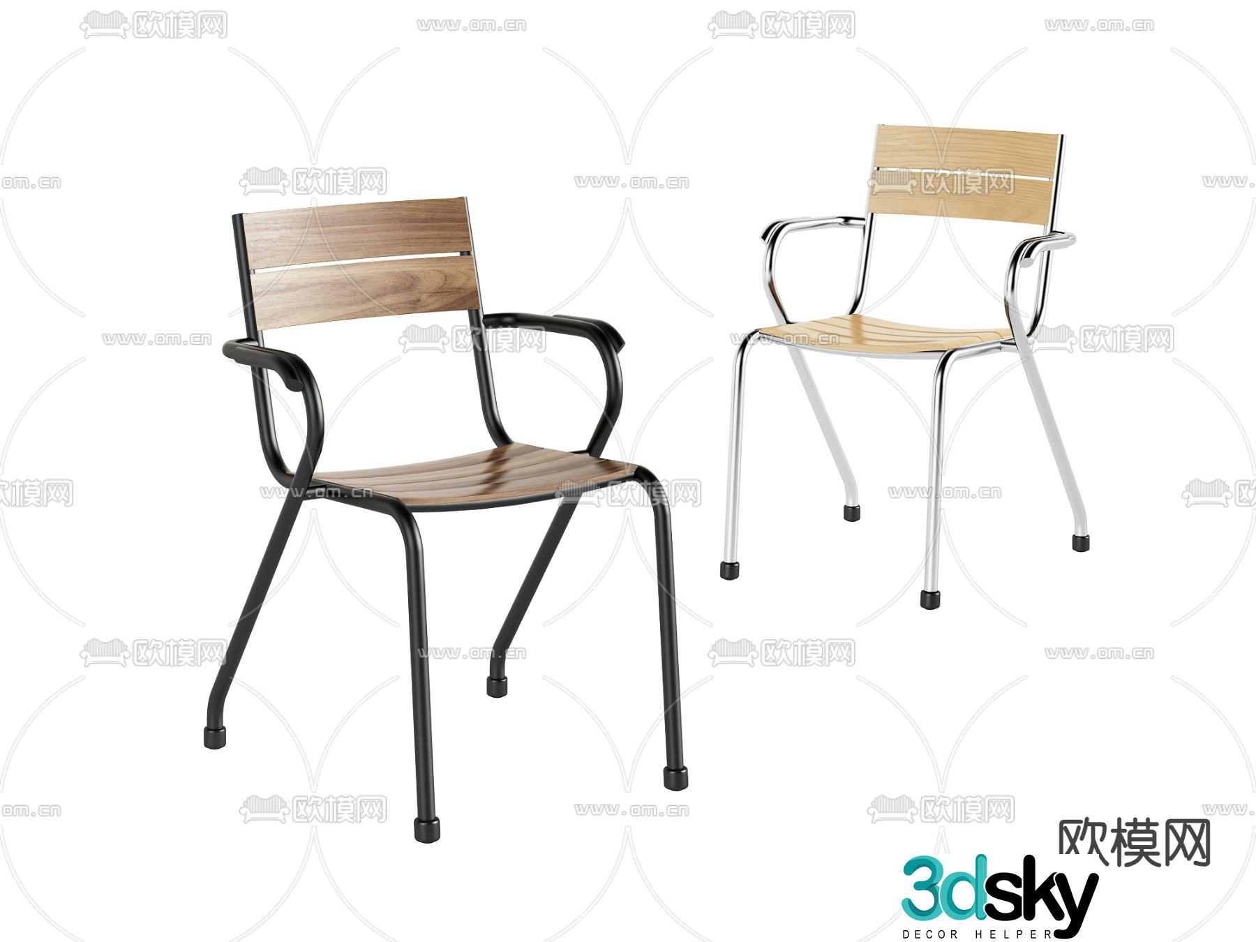 Simple chair dining chair 3d model