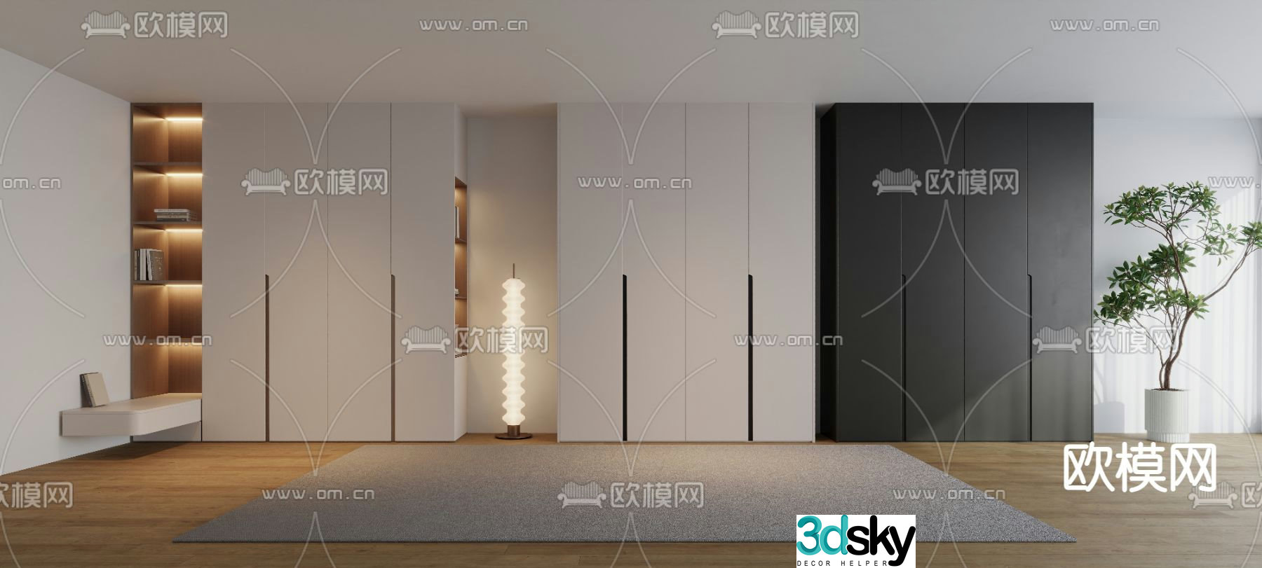 Customized wardrobe integrated cabinet 3d model