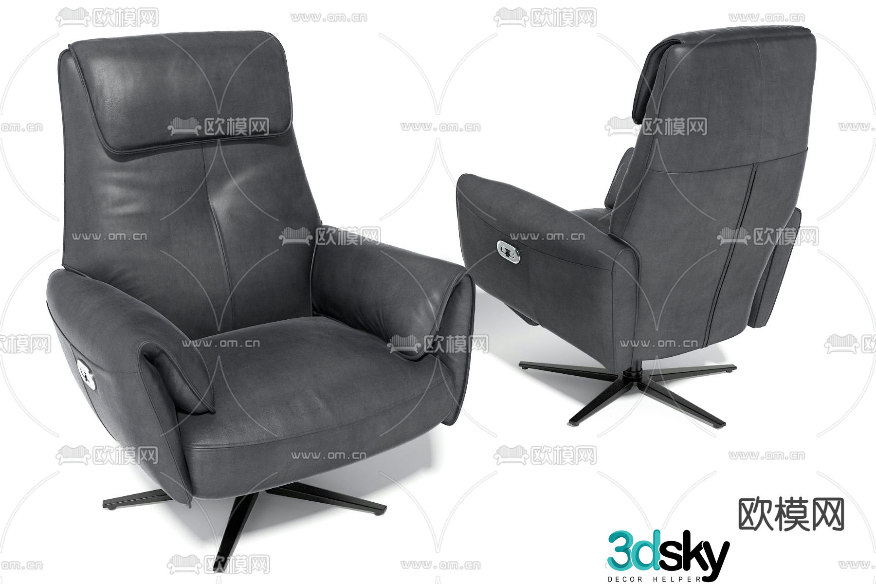 Leather office chair boss chair 3d model