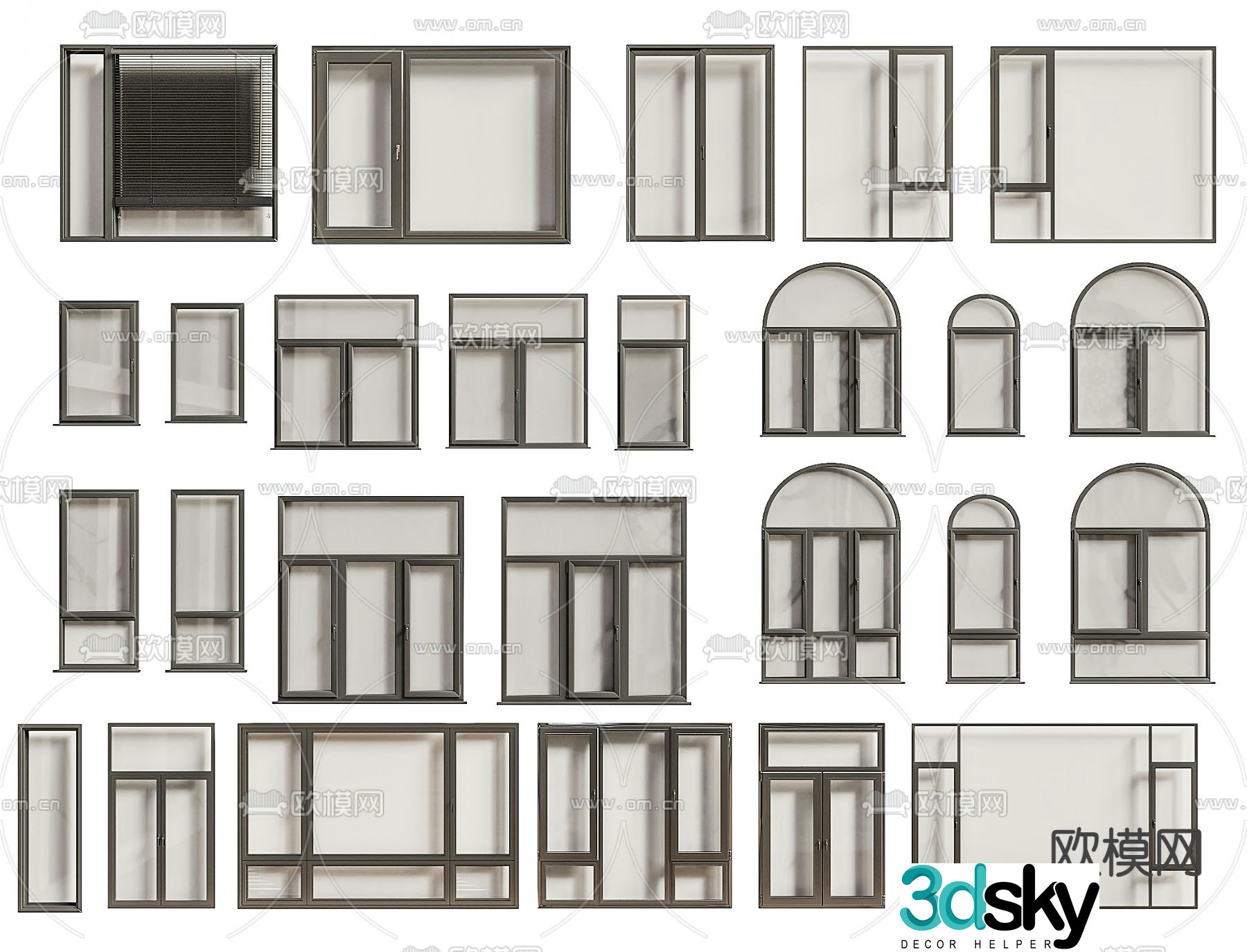 Window Floor to ceiling window Sliding window 3D model