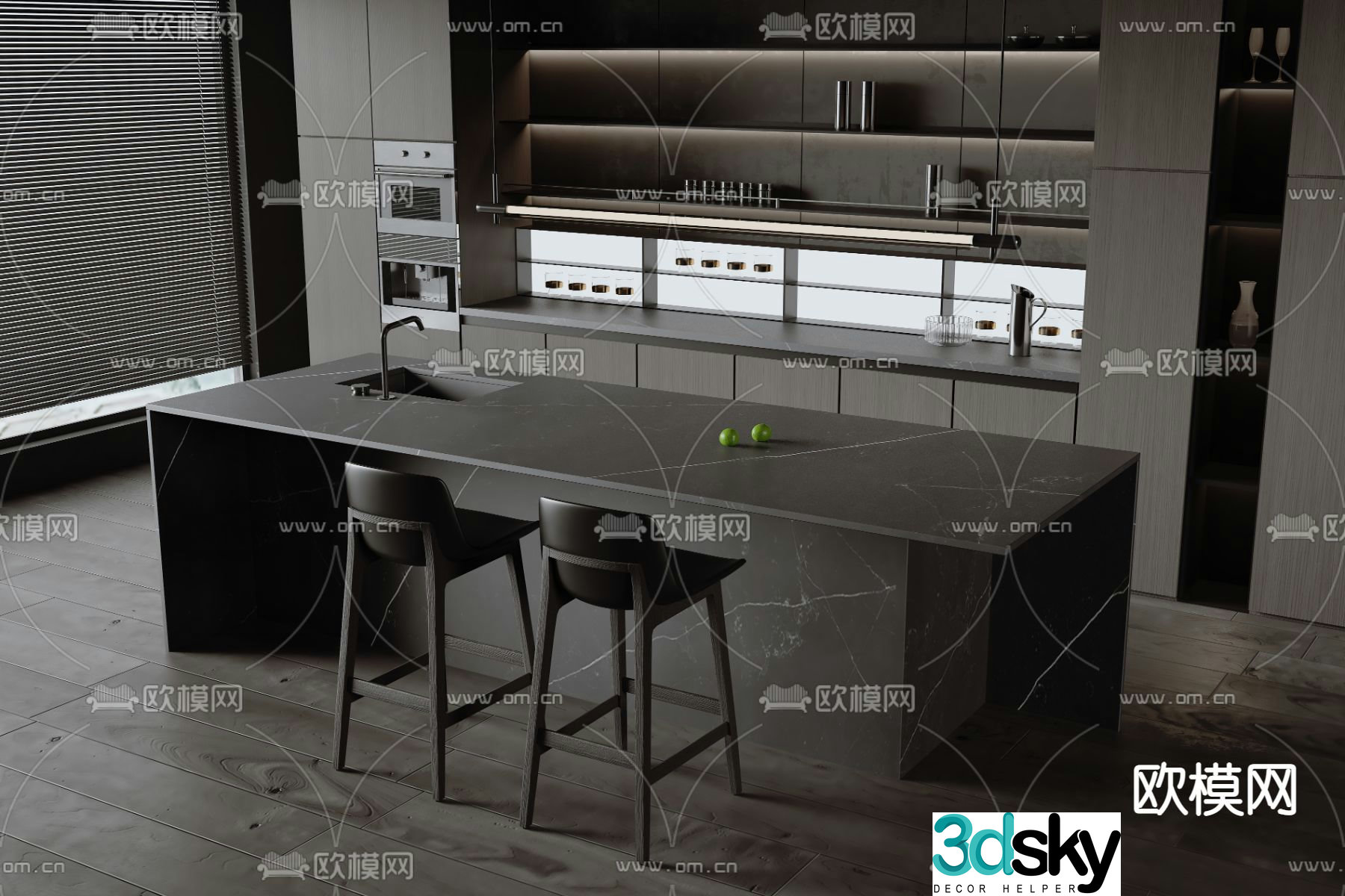 Bar counter island counter 3d model