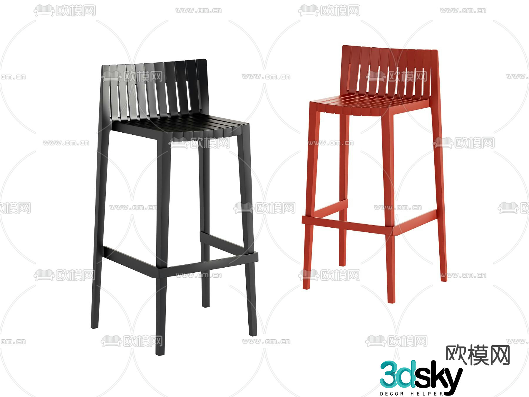 bar stool bar stool high stool 3d model