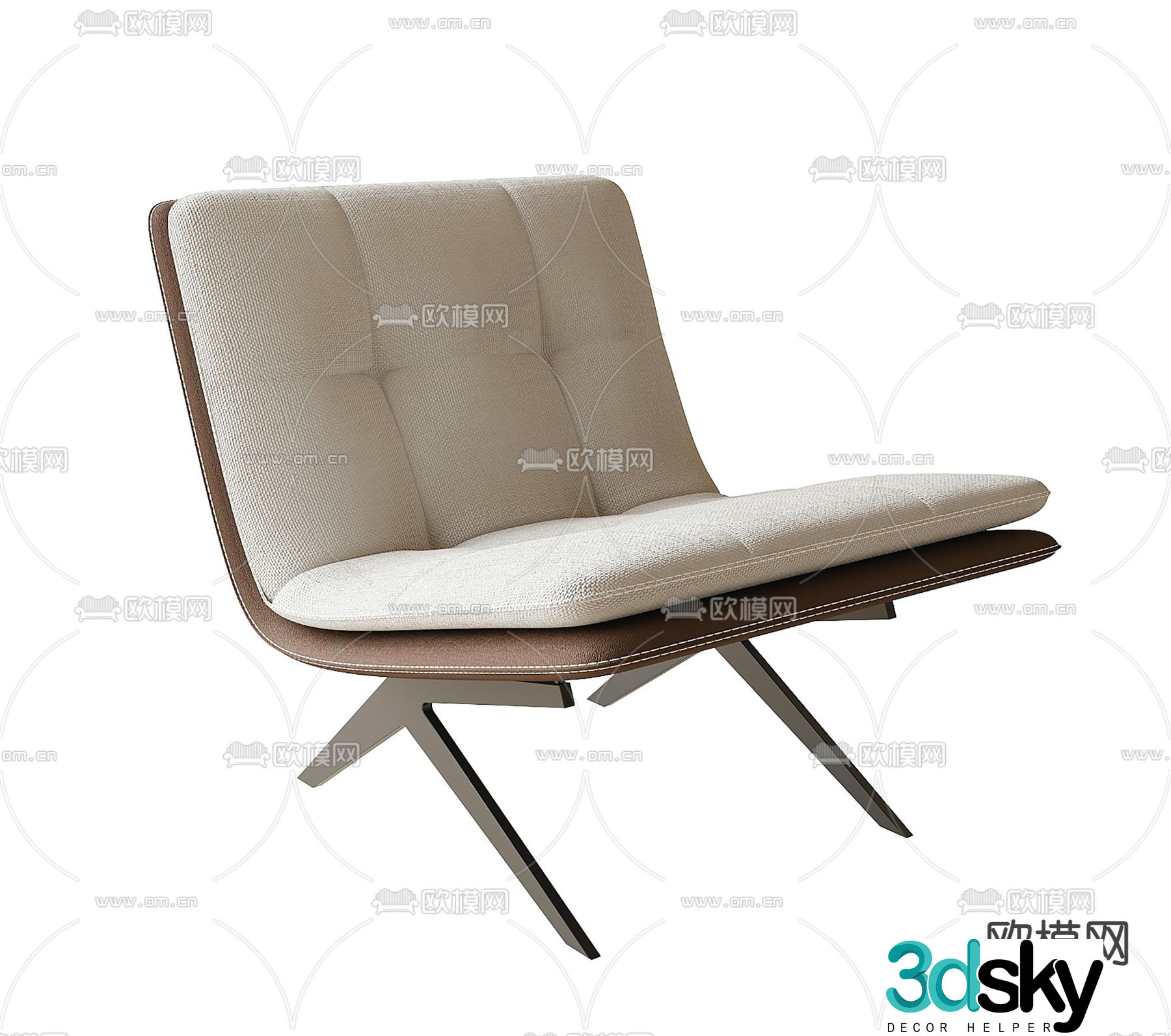 Simple leisure chair seat 3d model
