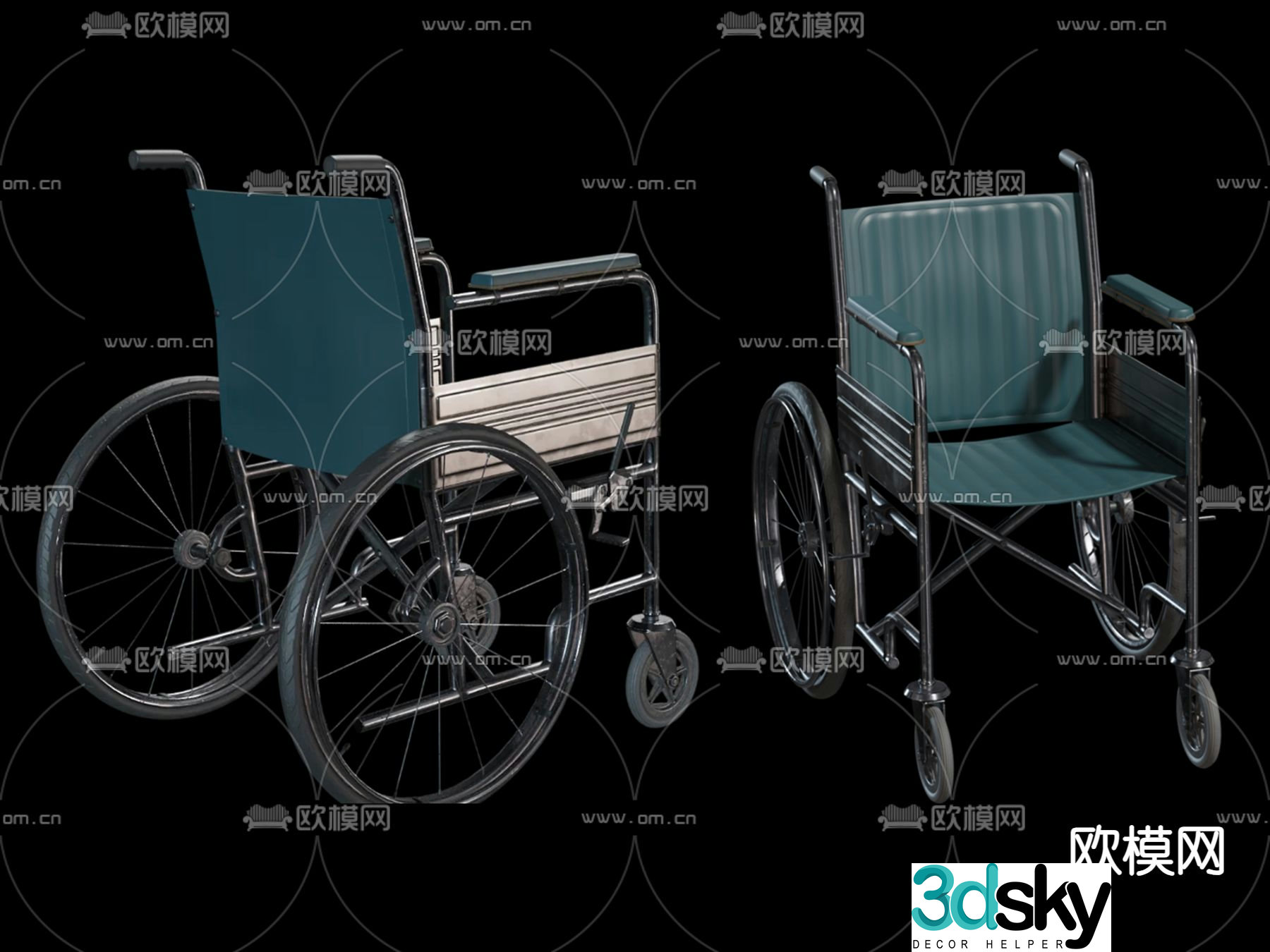 wheelchair folding wheelchair medical wheelchair 3d model