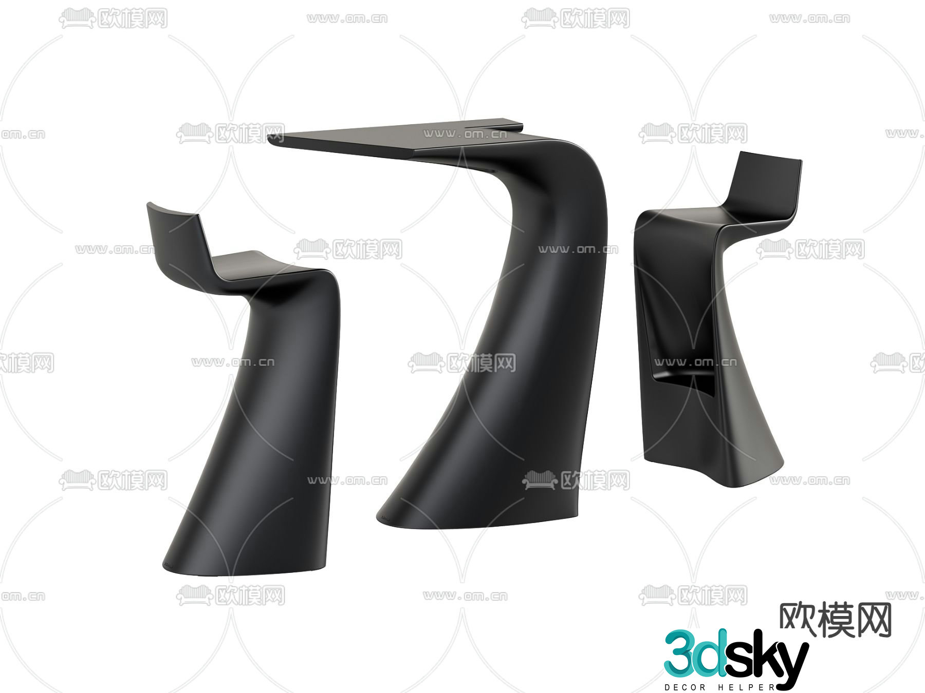 Bar counter bar chair 3d model