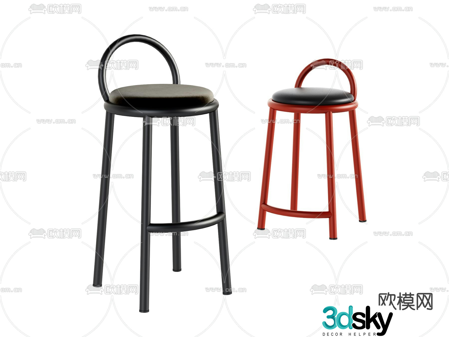 bar stool bar stool high stool 3d model