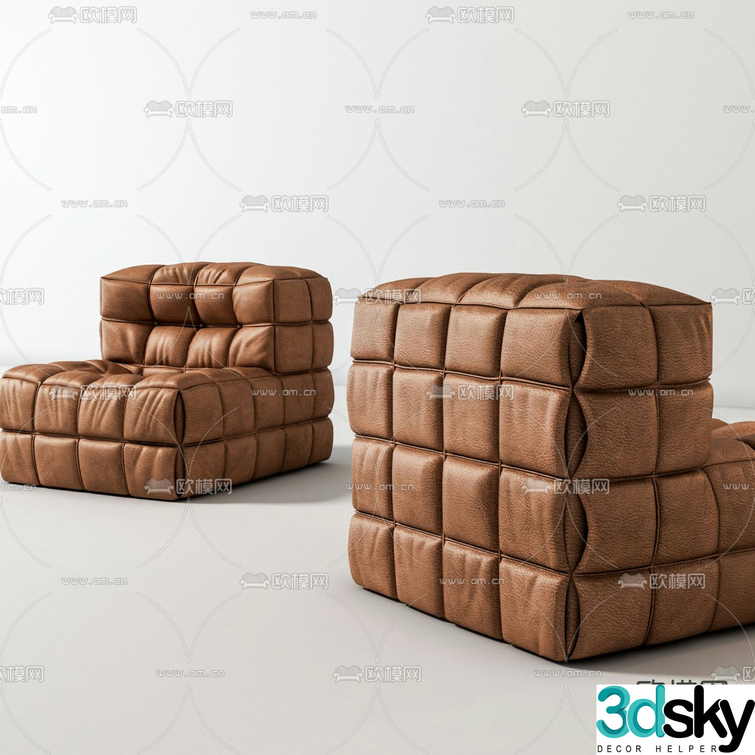 Italian style lazy sofa 3d model