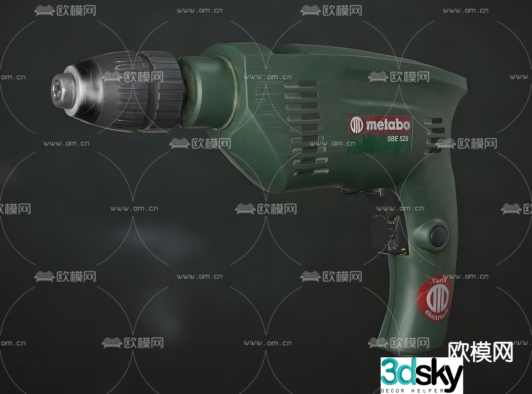 Industrial equipment electric drill 3d model