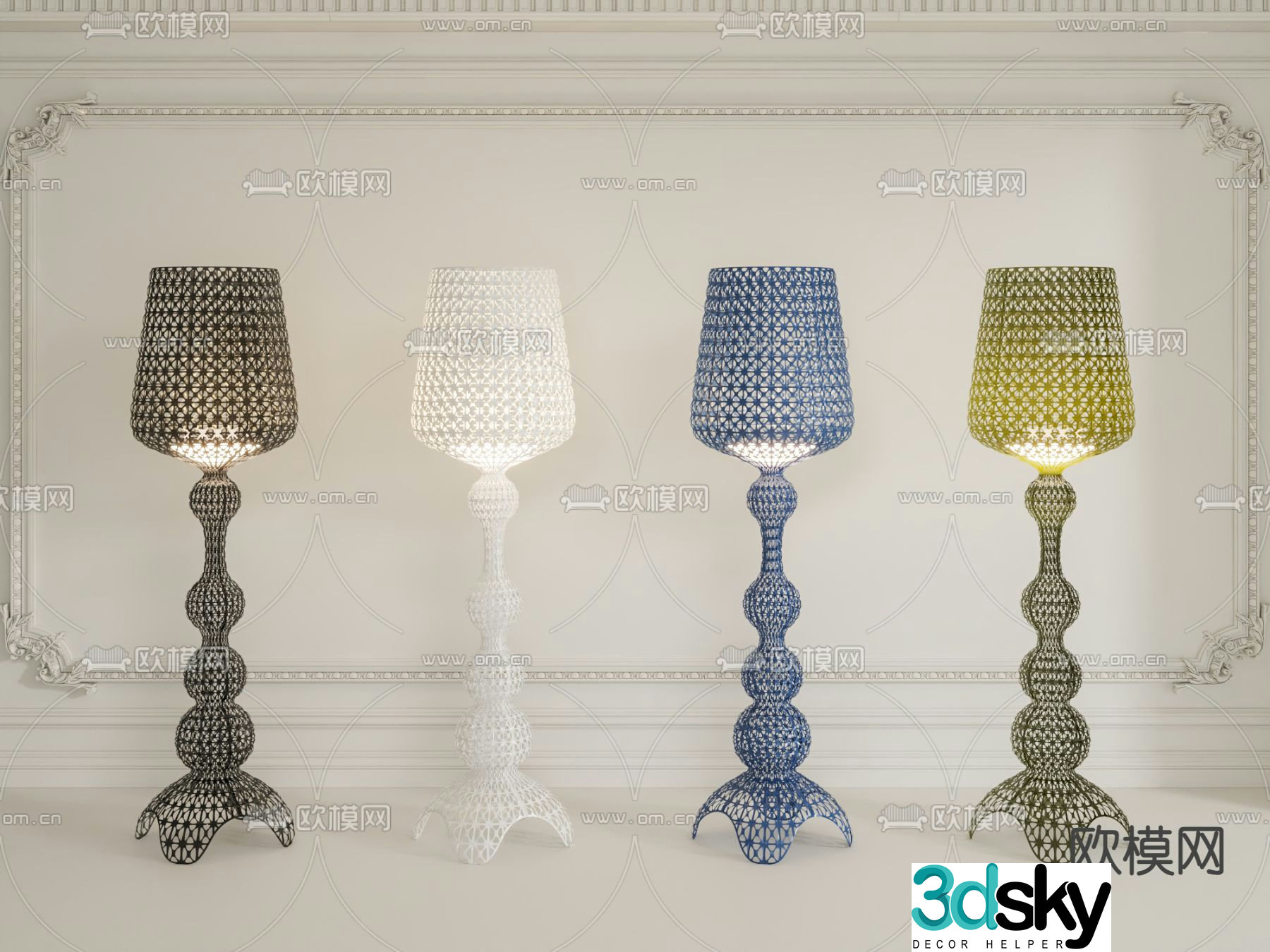 kartell floor lamp 3d model