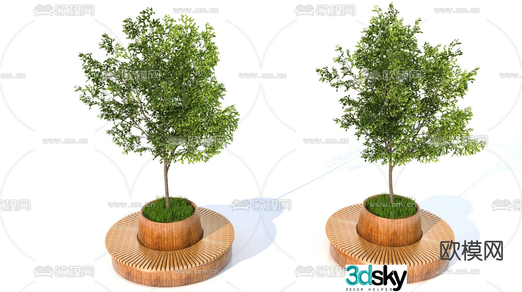 Outdoor chair park chair public chair tree pool chair 3d model
