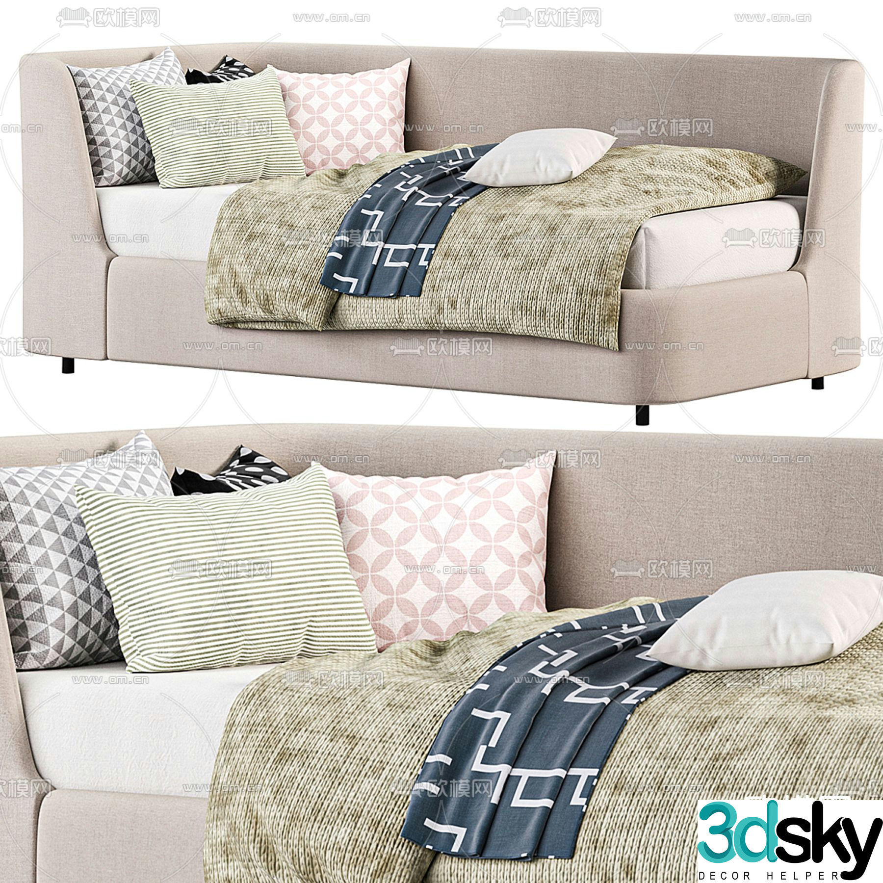 Delavega modern sofa bed 3d model