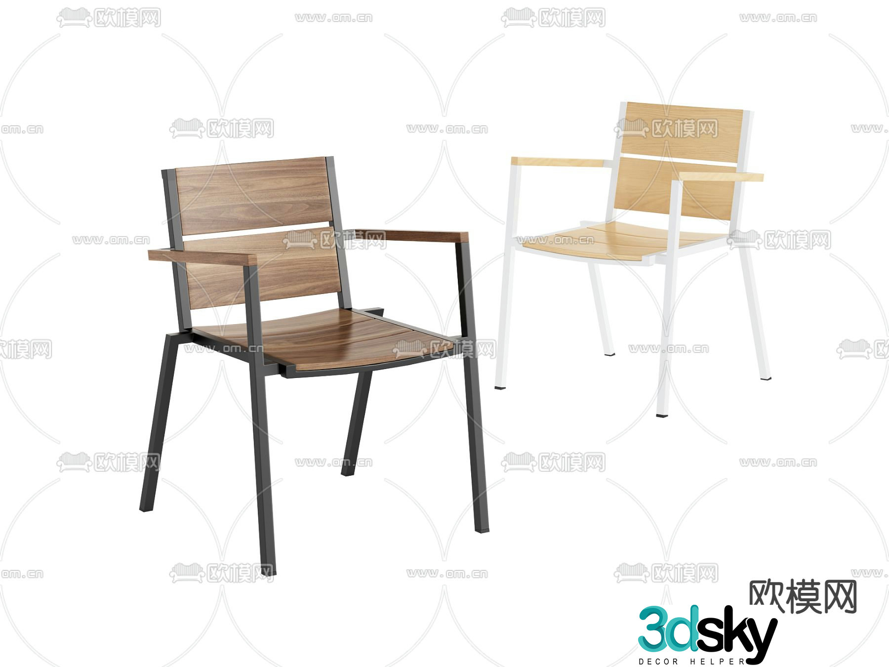 Outdoor chair dining chair 3d model