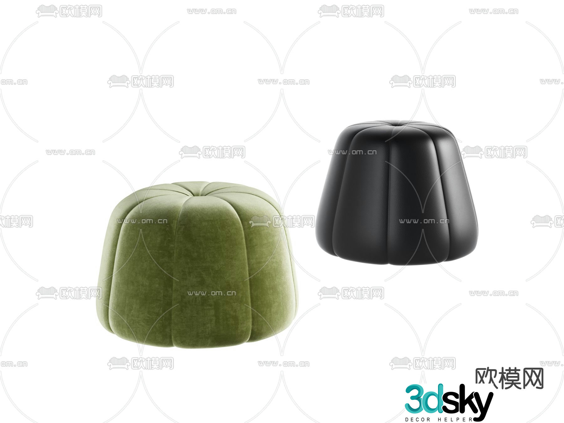 sofa stool stool stool 3d model