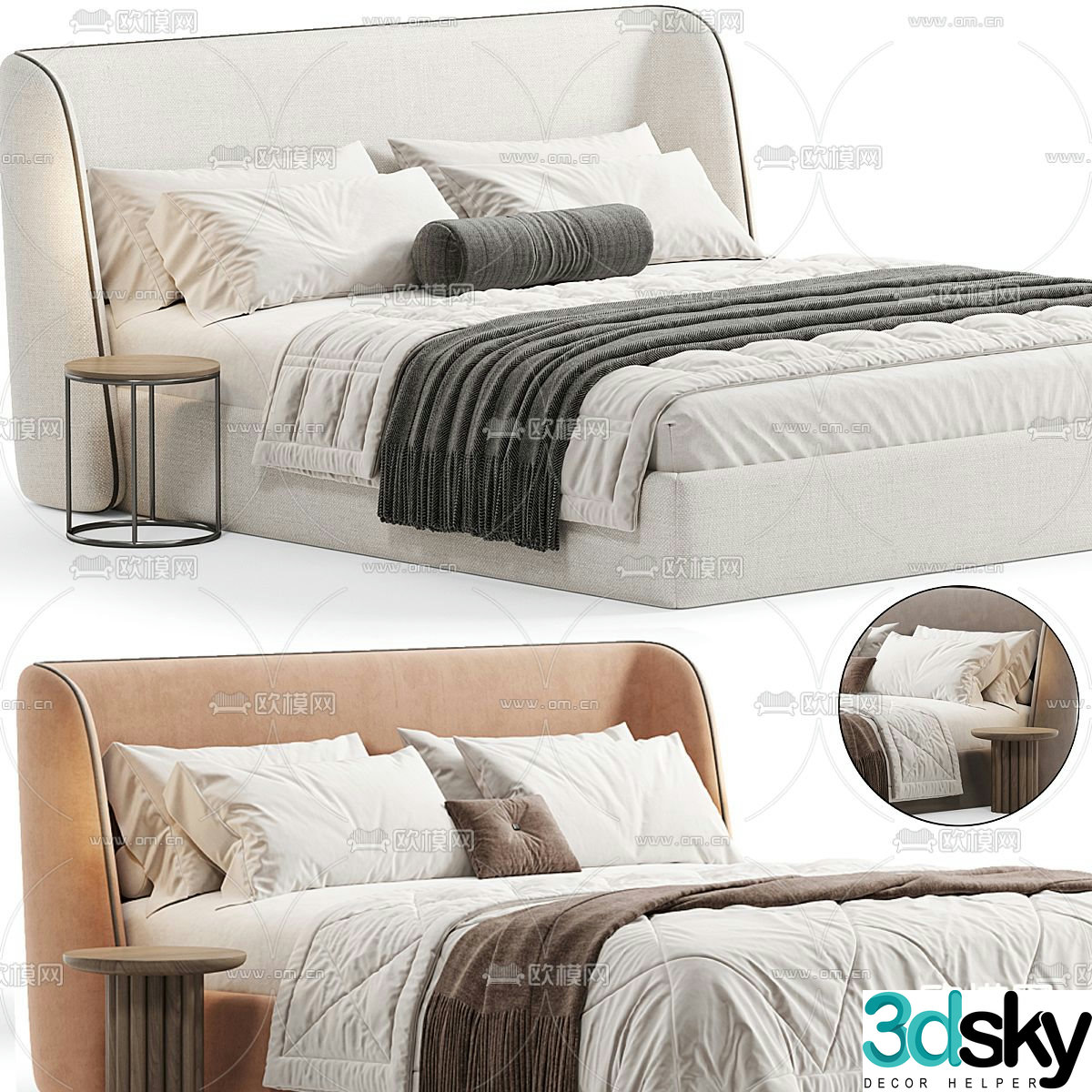 Casaricca modern double bed 3d model