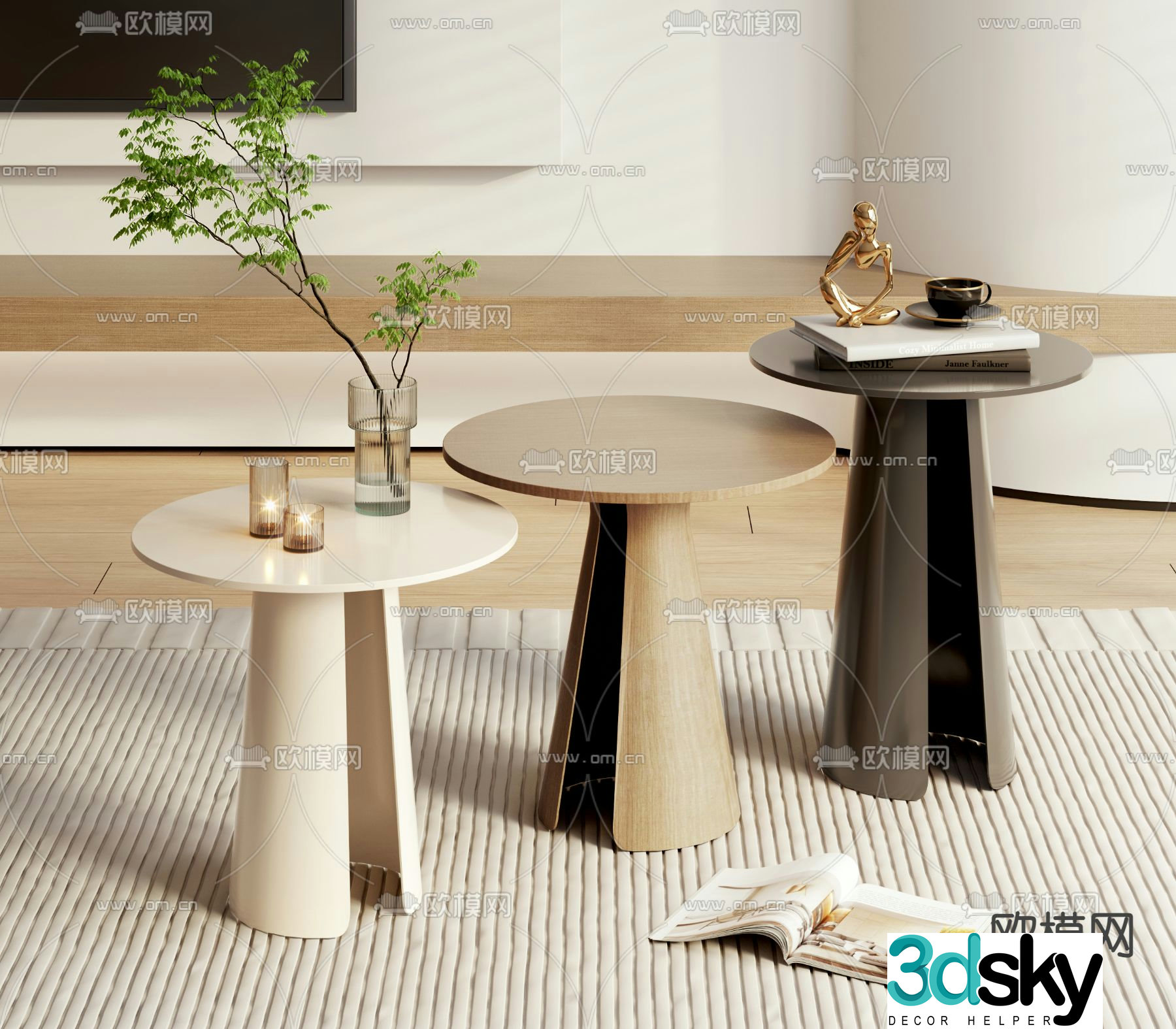 Round table side table corner table table table 3D model
