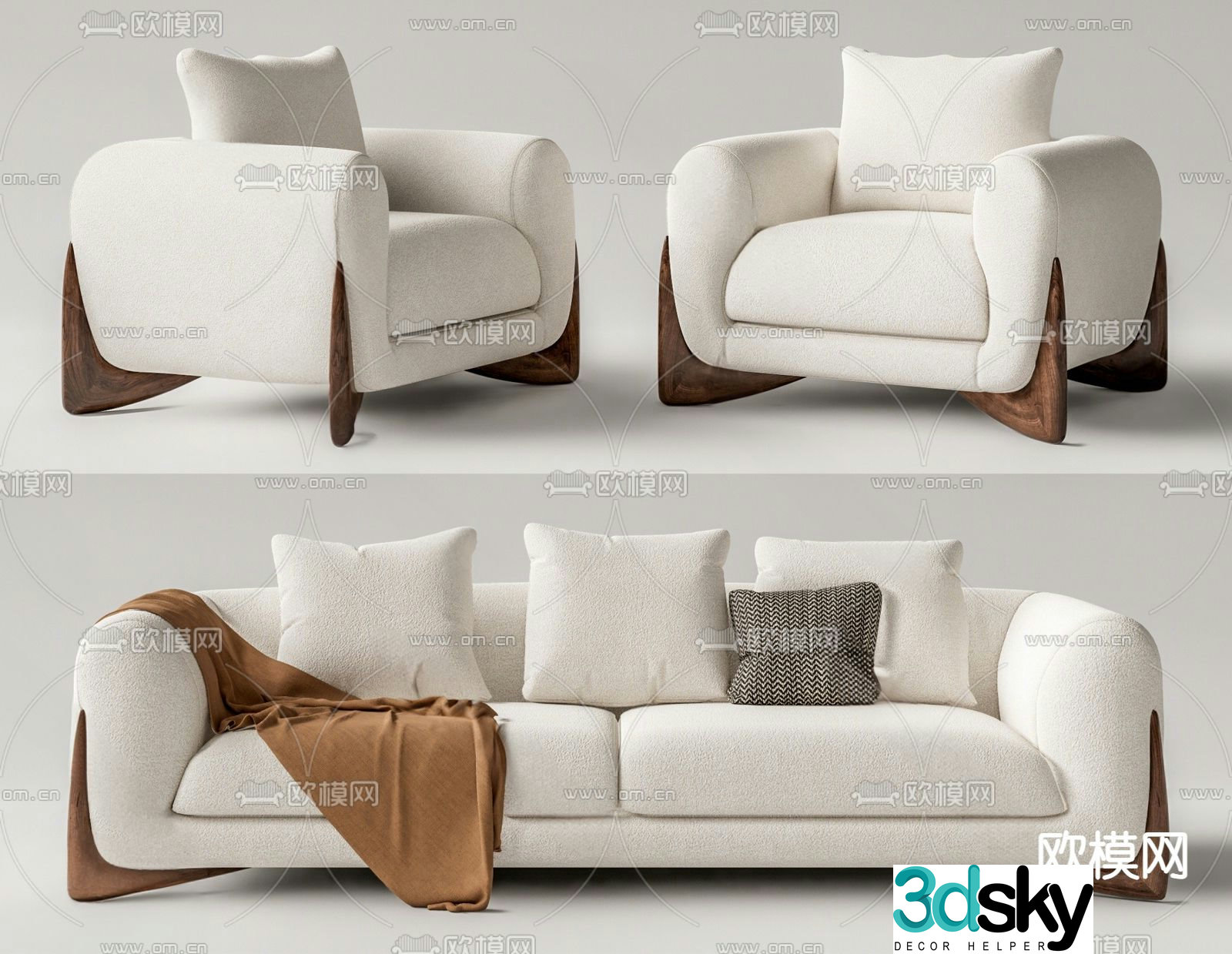 PoradaSoftbay modern modular sofa 3d model