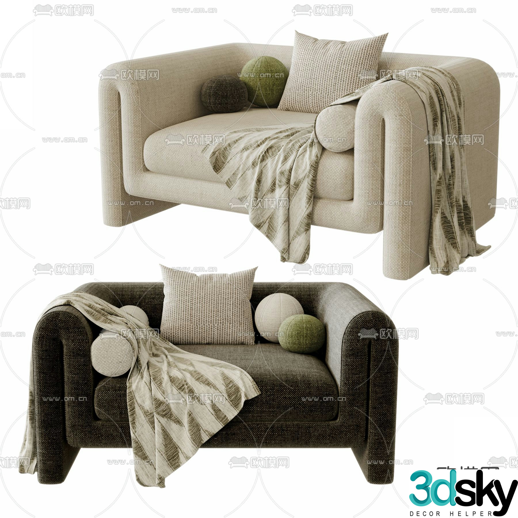 Single sofa sofa chair 3d model