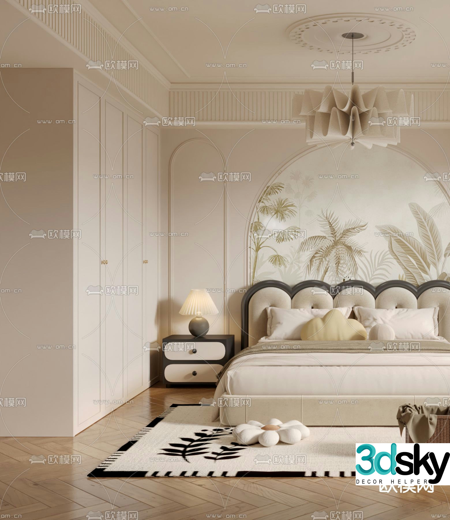 French bedroom master bedroom 3d model