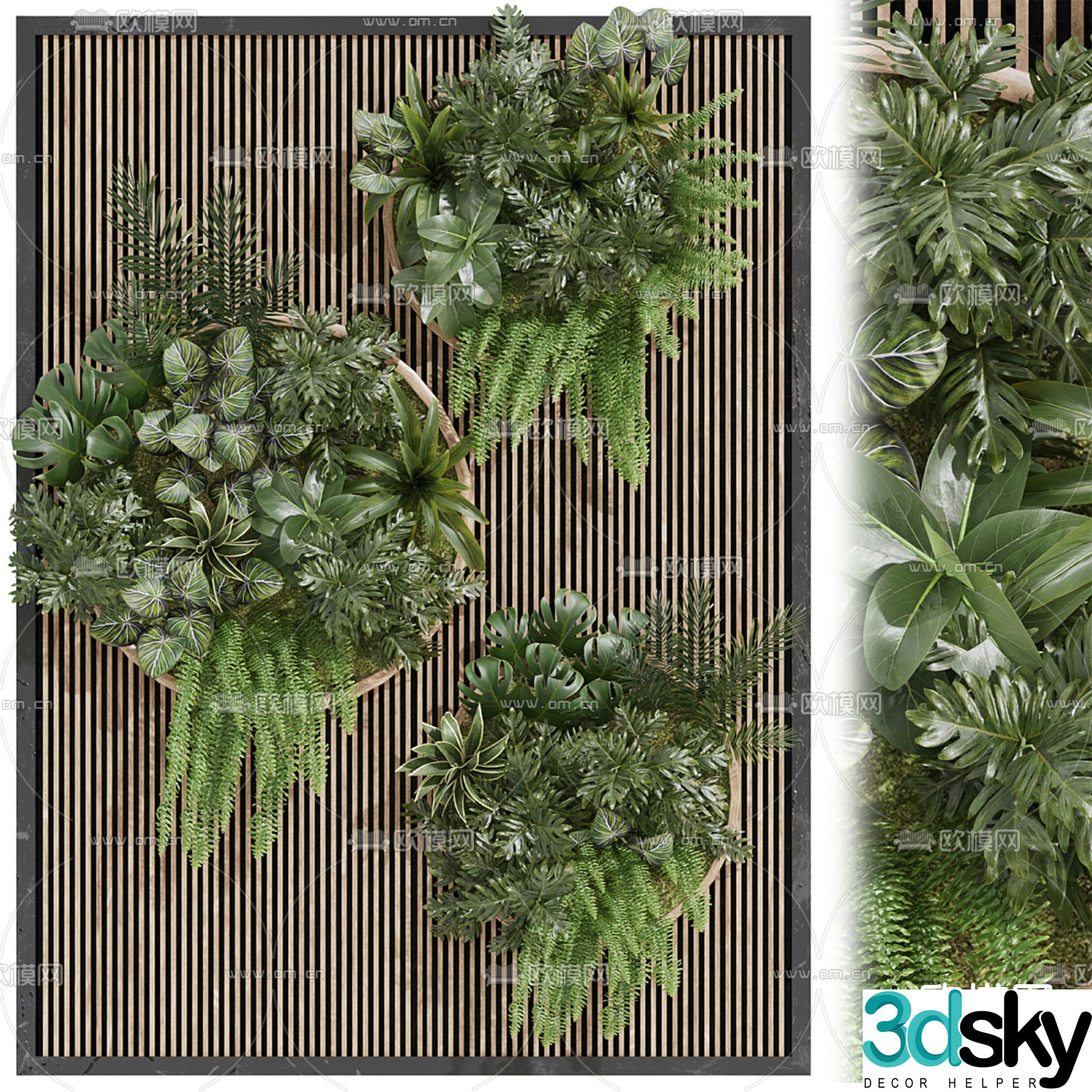 Plant wall green plant wall 3d model
