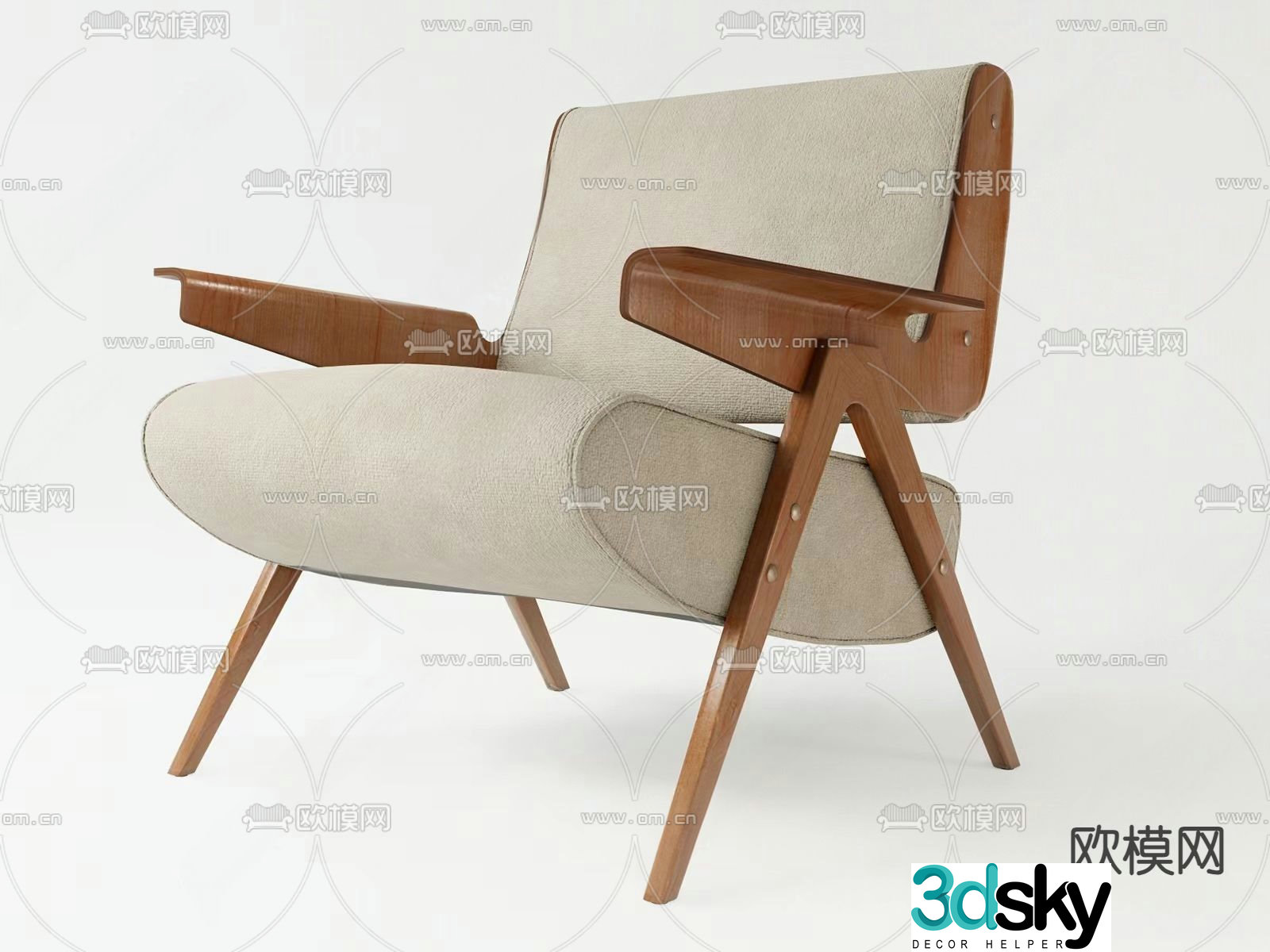 Wabi-sabi chair leisure chair 3d model