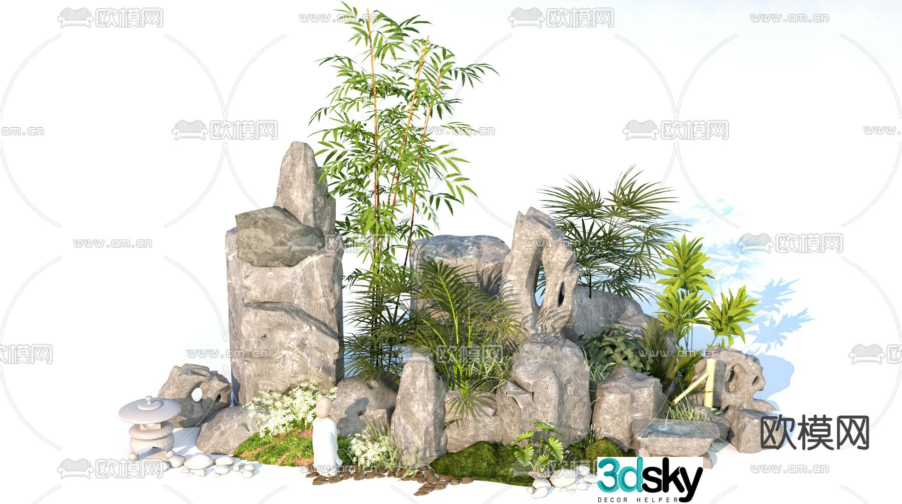 Landscape sketch rockery stone 3D model