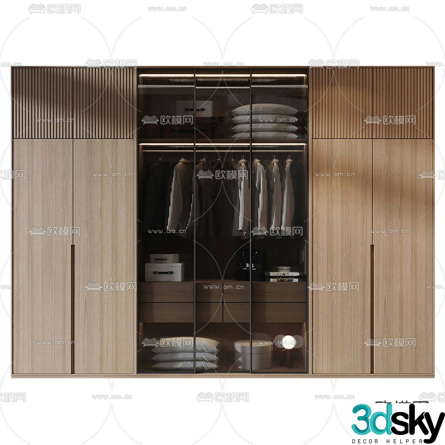 Wardrobe glass wardrobe 3d model