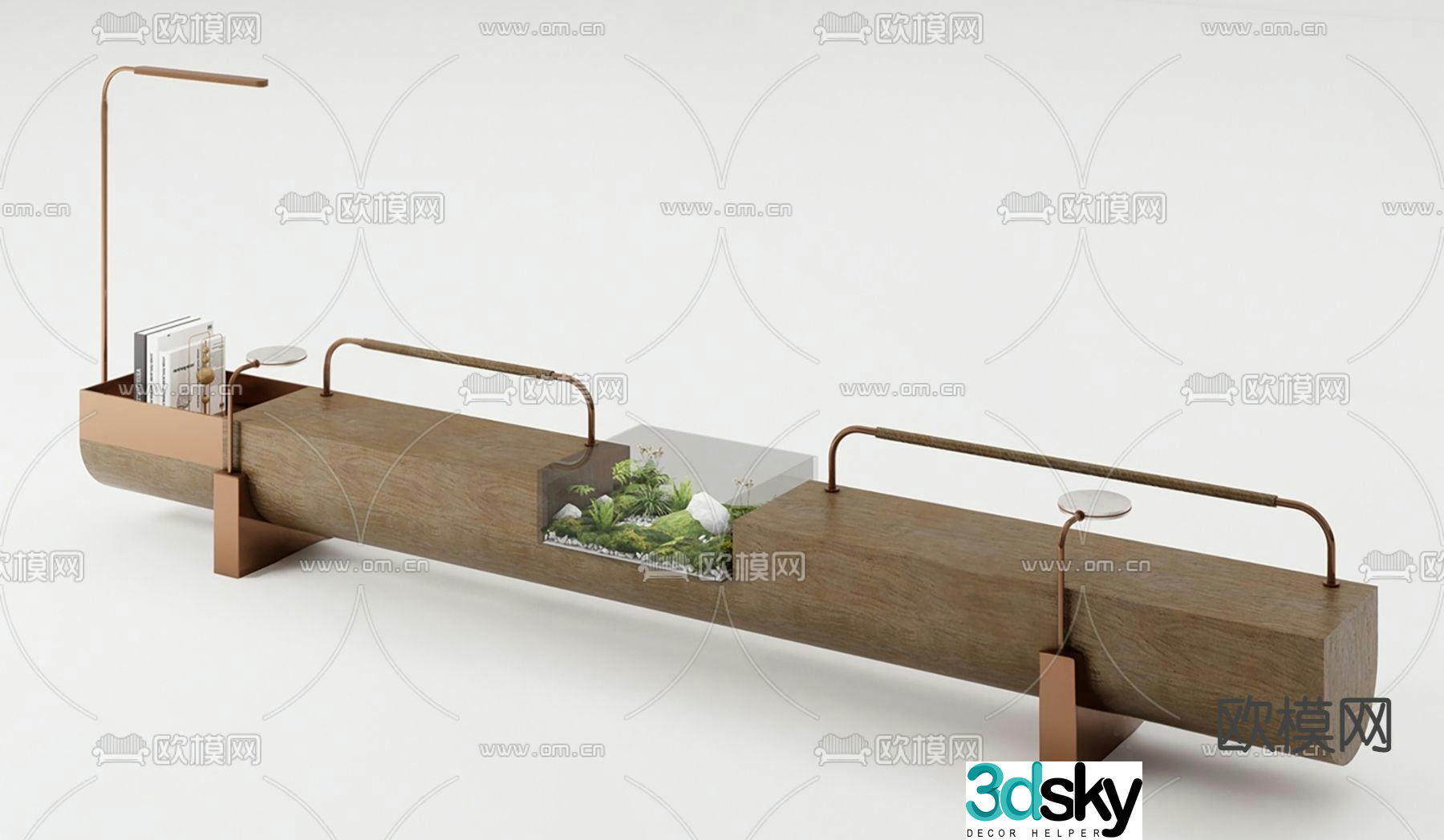 Outdoor landscape bench leisure bench 3d model