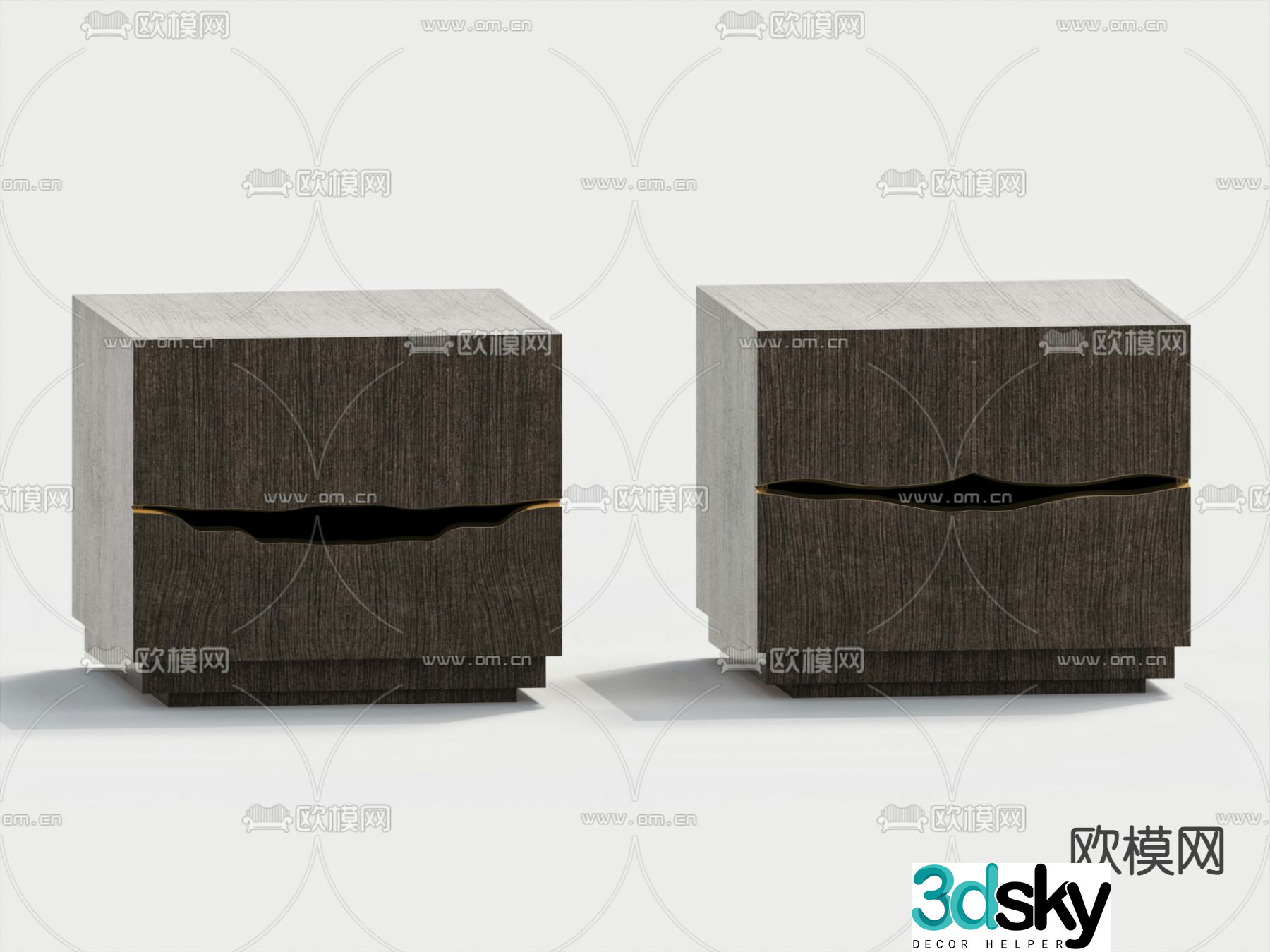 Bedside table solid wood bedside table 3d model