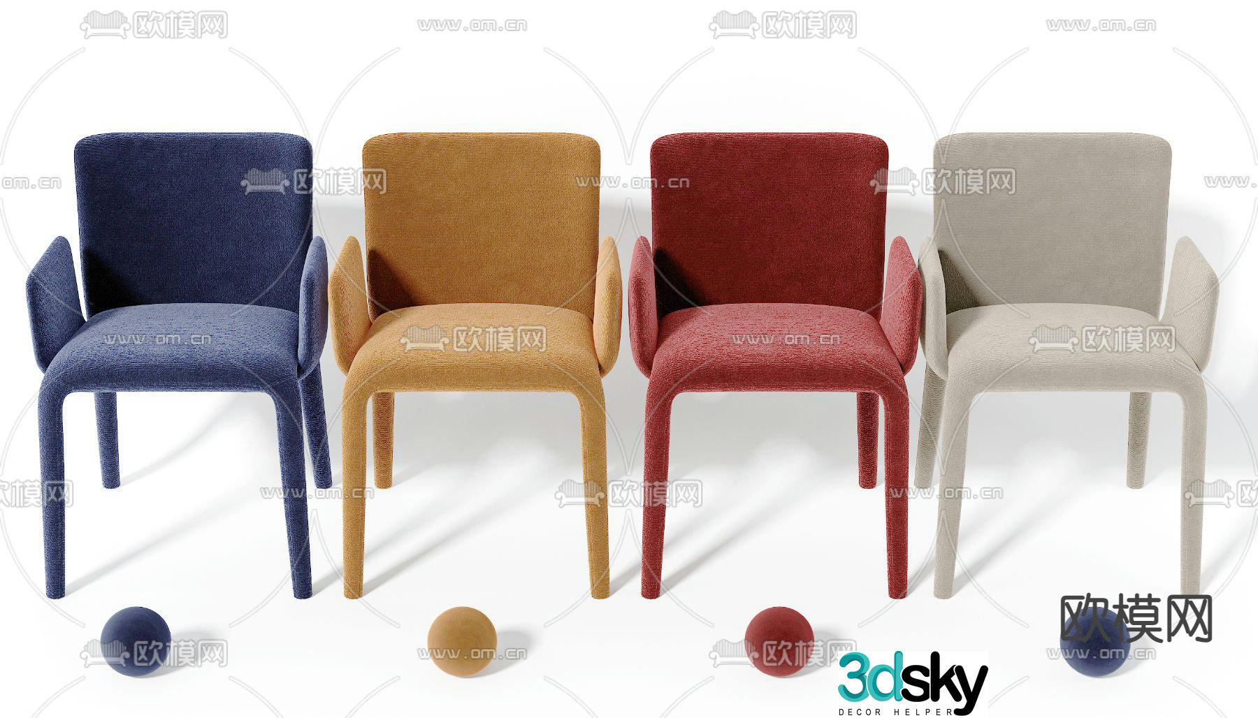 Modern chair dining chair 3d model