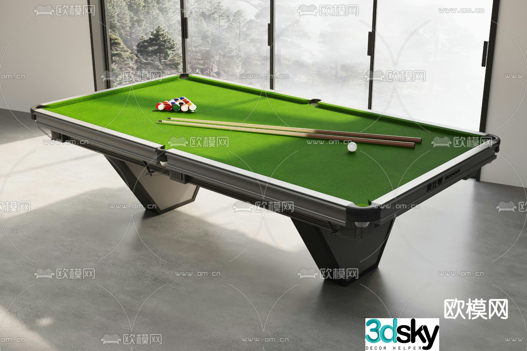 Pool table 3d model