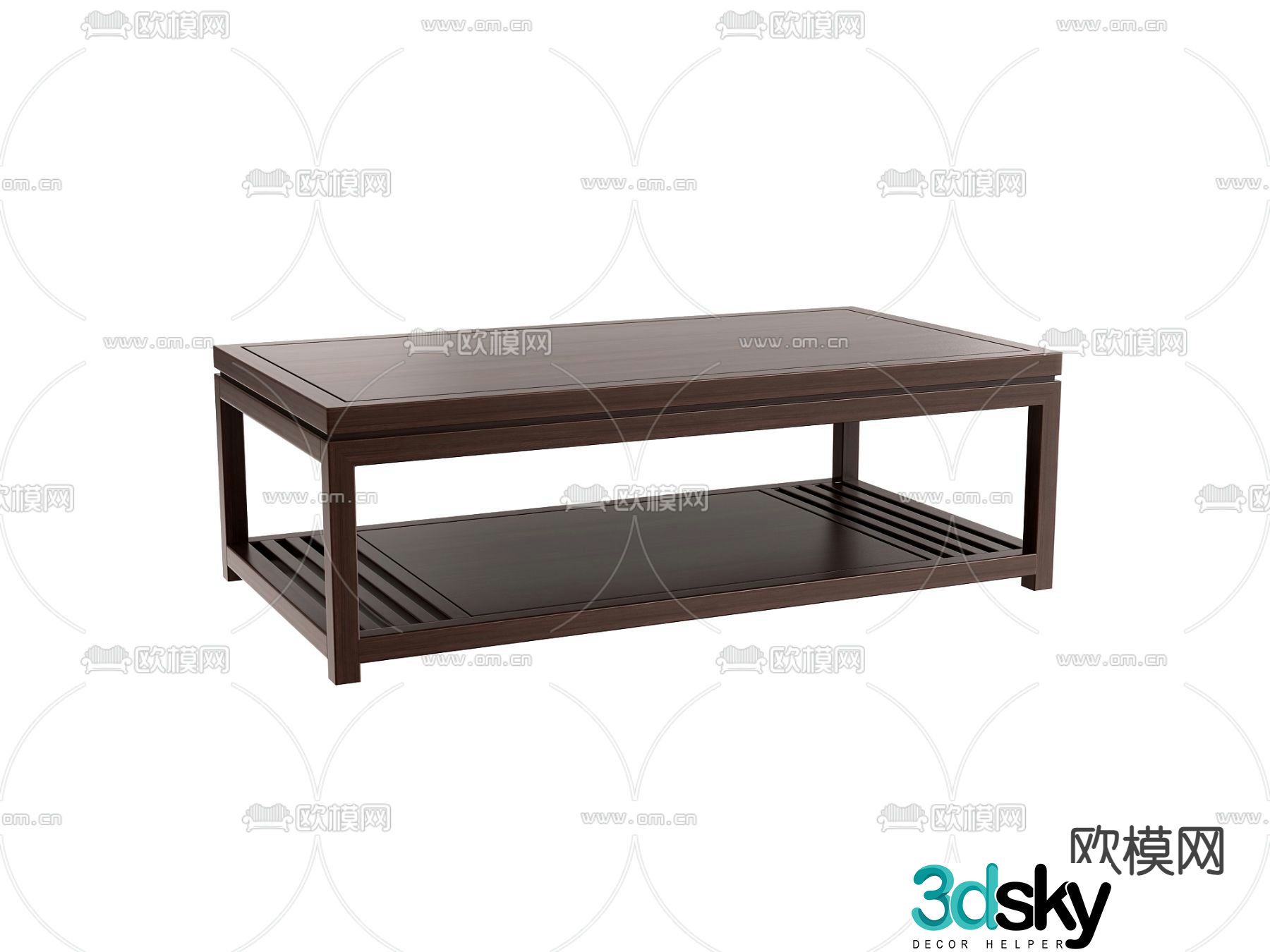 New Chinese coffee table square table 3D model