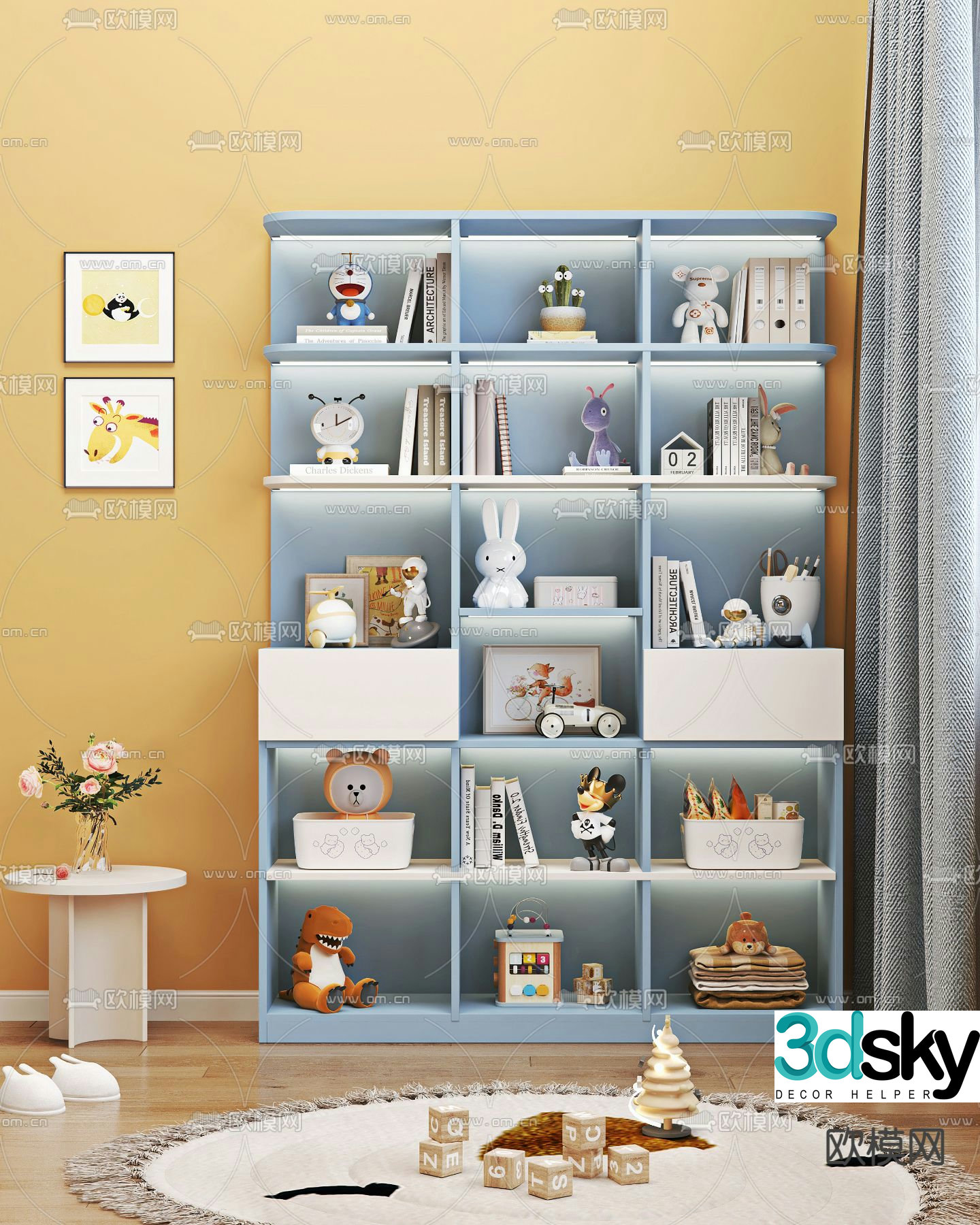 Children’s cabinet storage cabinet 3d model