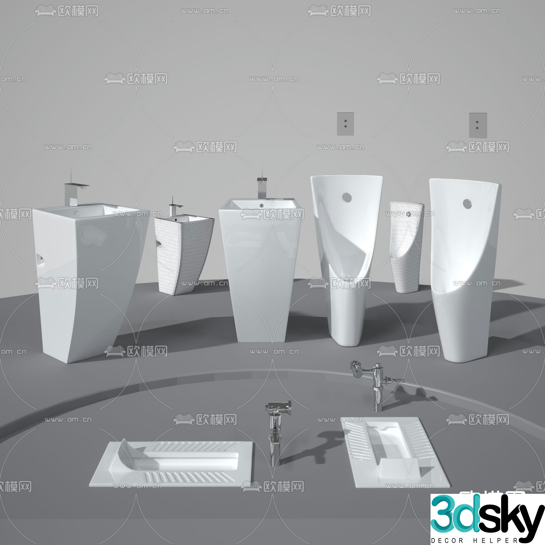 Urinal piss squat piss 3D model