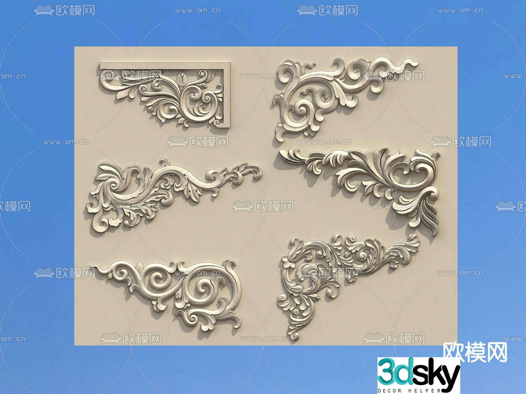 Ancient building carving 3D model