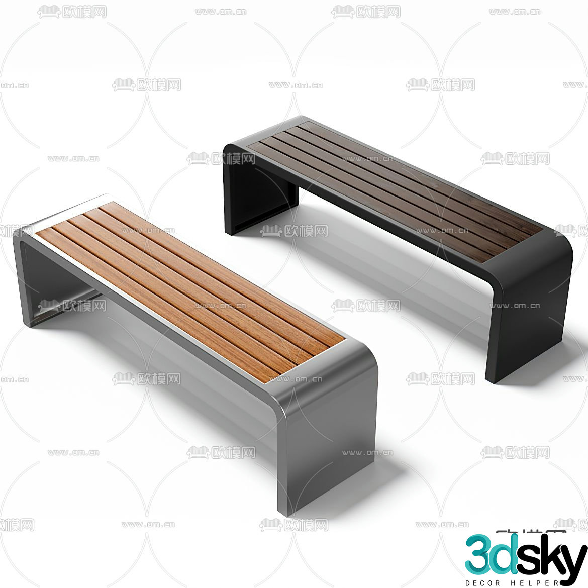 outdoor chair bench 3d model